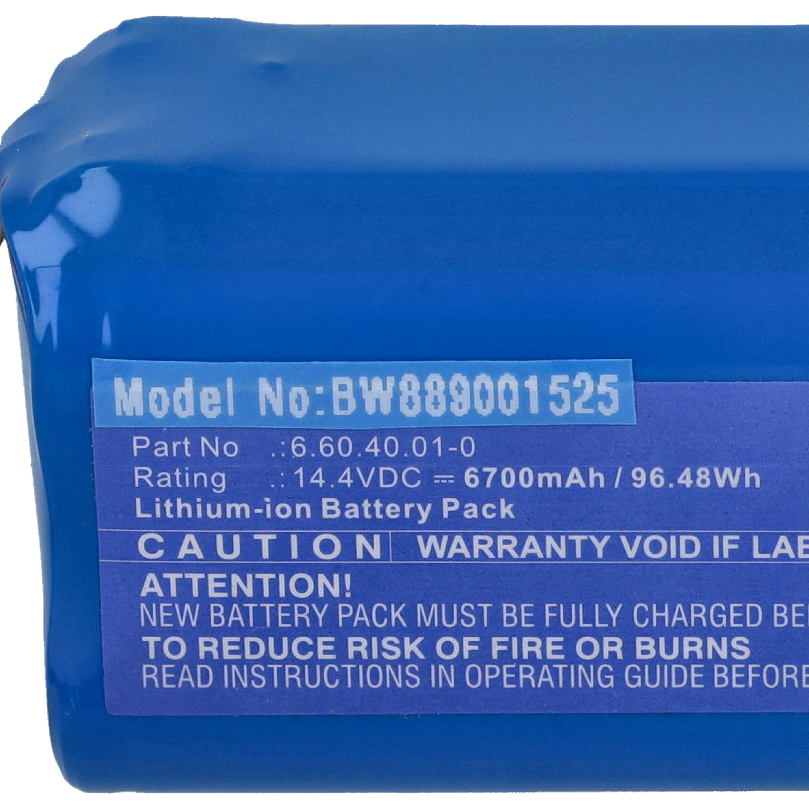 Battery replaces BLAUPUNKT 6.60.40.01-0 for Blaupunkt etc. 6700mAh, 14.4V, Li-Ion