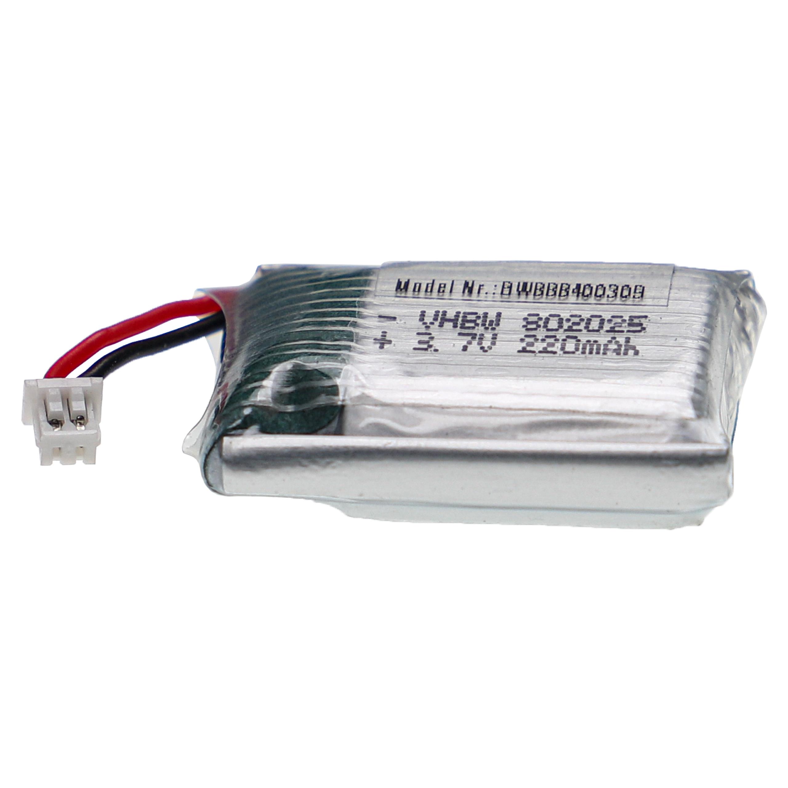 Batterie pour modèle radio-télécommandé - 220mAh 3,7V Li-polymère, PH 1.25 2P
