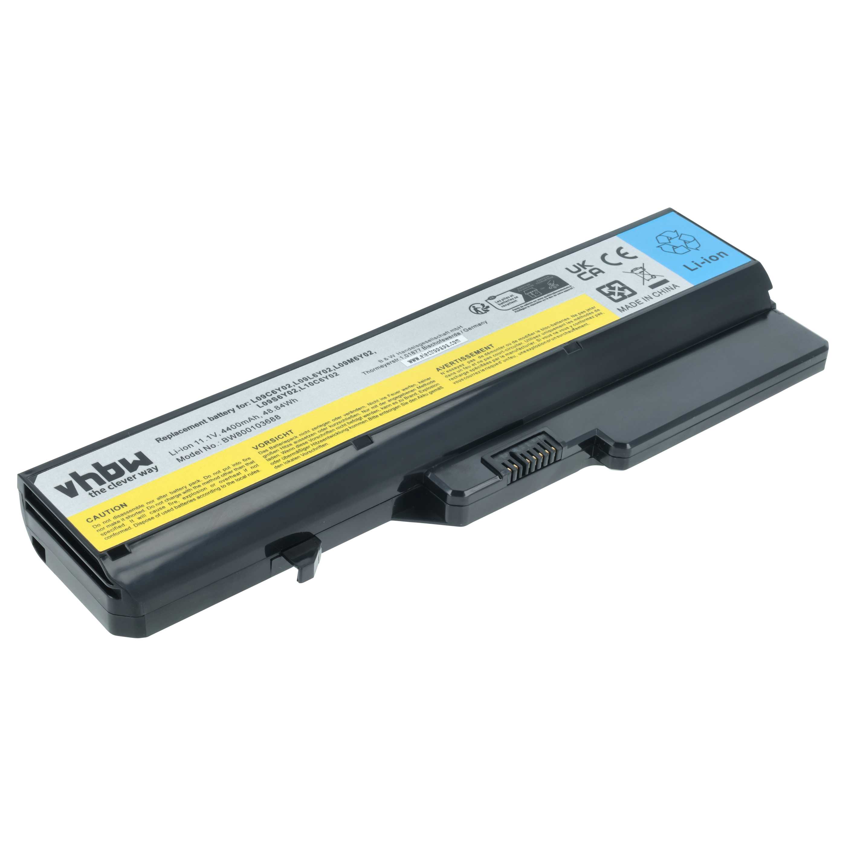 Batteria sostituisce IBM / Lenovo 121000938, 121000937, 121000935 per notebook - 4400mAh 11,1V Li-Ion nero