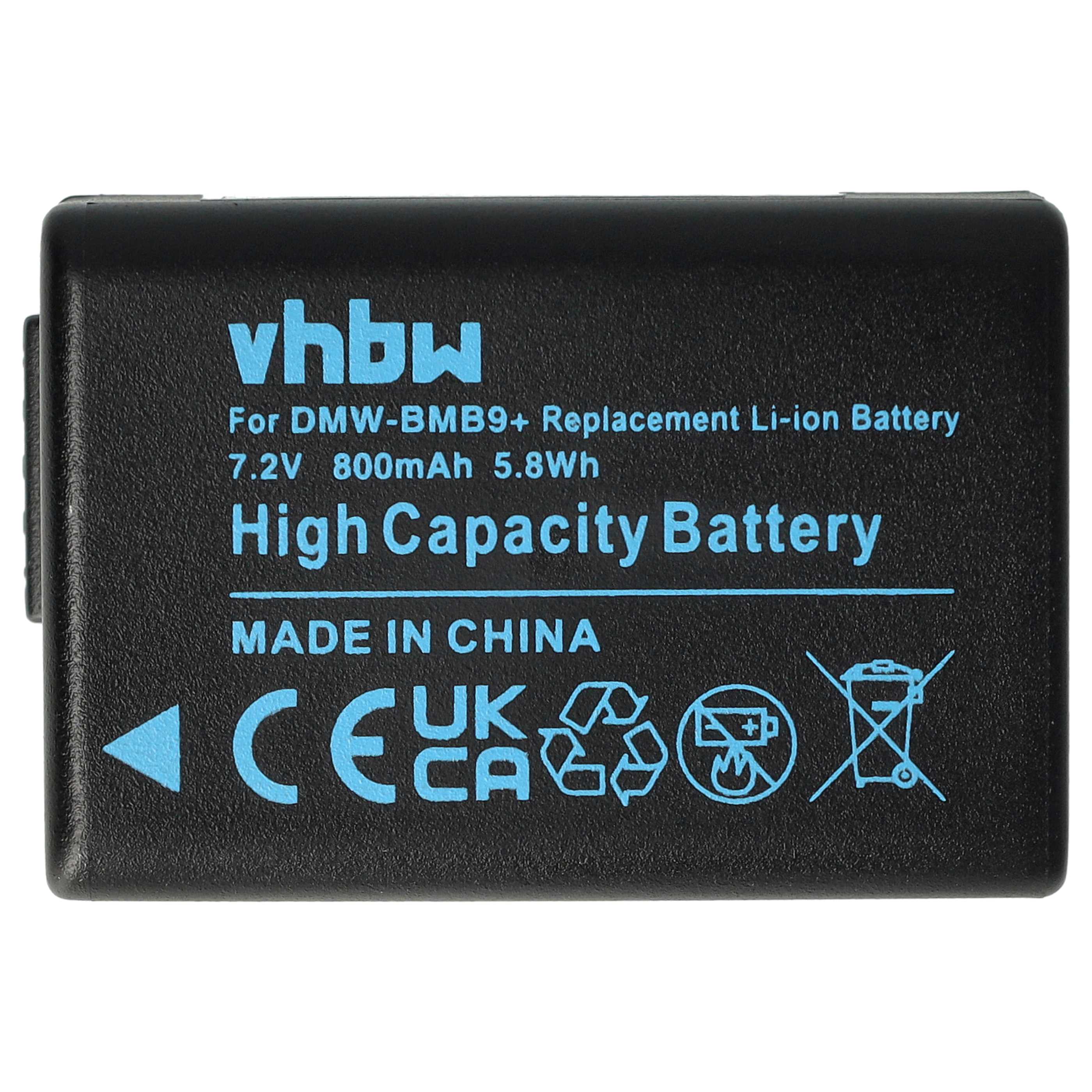 Batterie remplace Leica BP-DC9E, BP-DC9 pour appareil photo - 800mAh 7,2V Li-ion