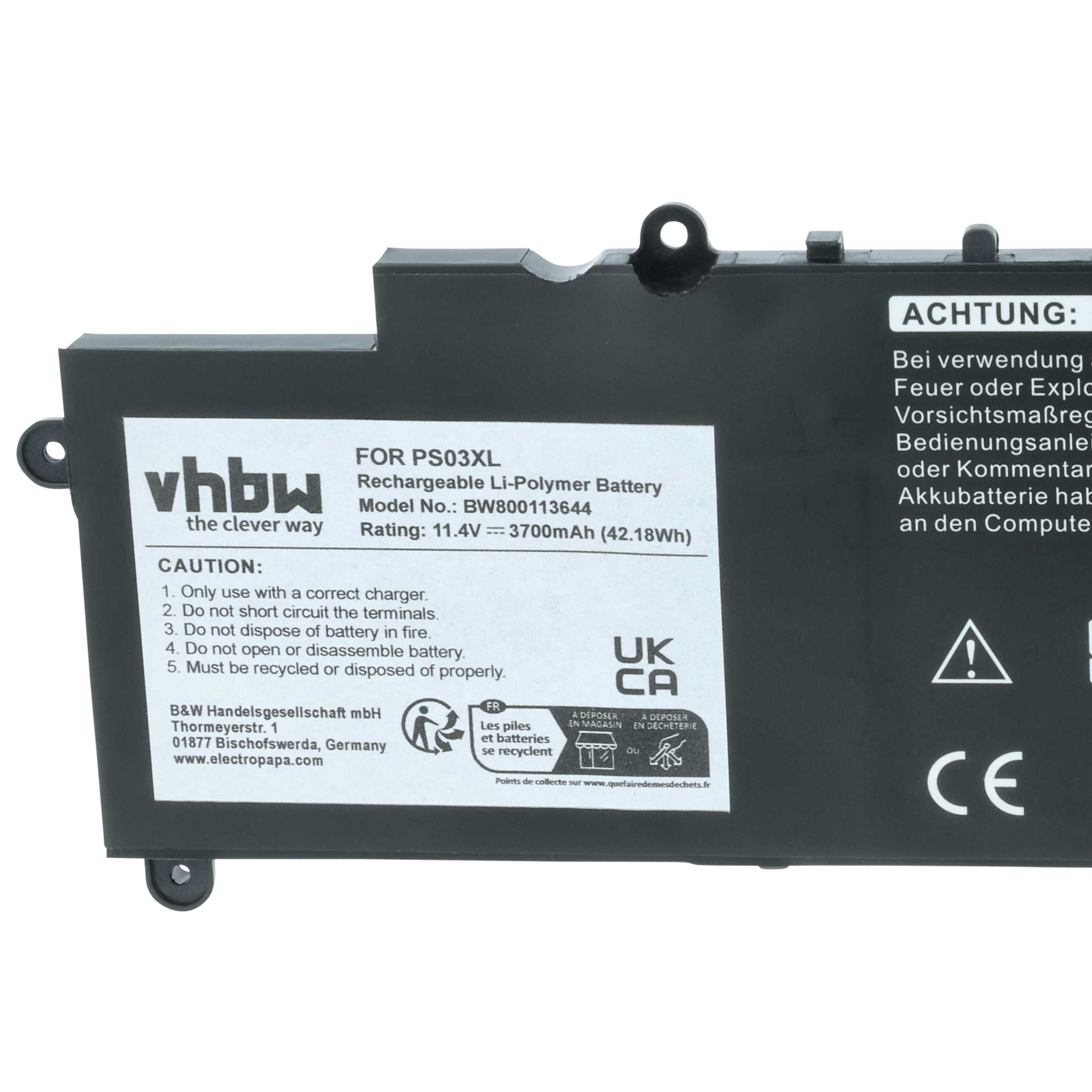Akumulator do laptopa zamiennik HP 778813-221, 6EKHK01BB6O03Q, 1588-3003 - 3700 mAh 11,4 V LiPo, czarny