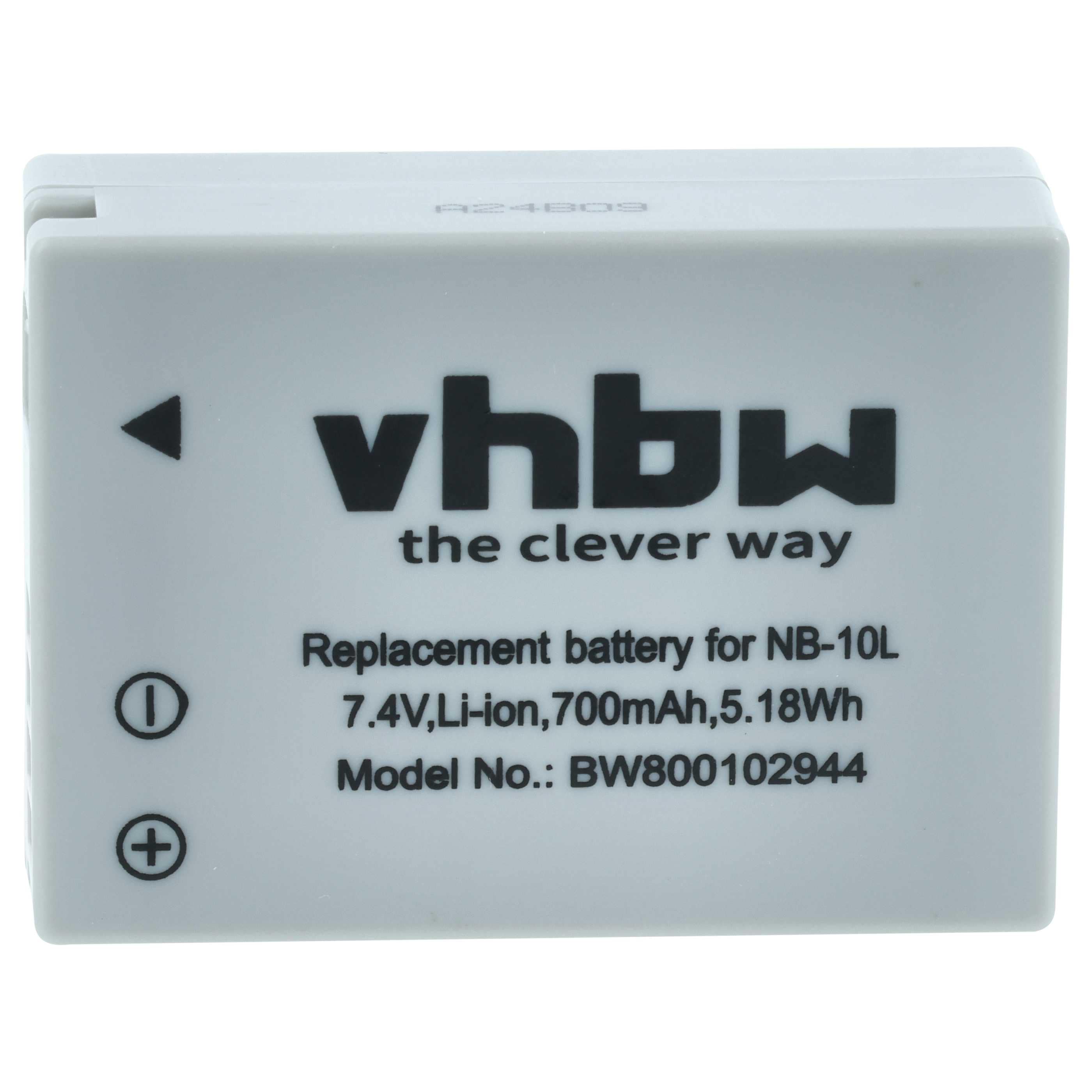 2x Battery replaces Canon NB-10L - 700mAh, 7.4V, Li-Ion