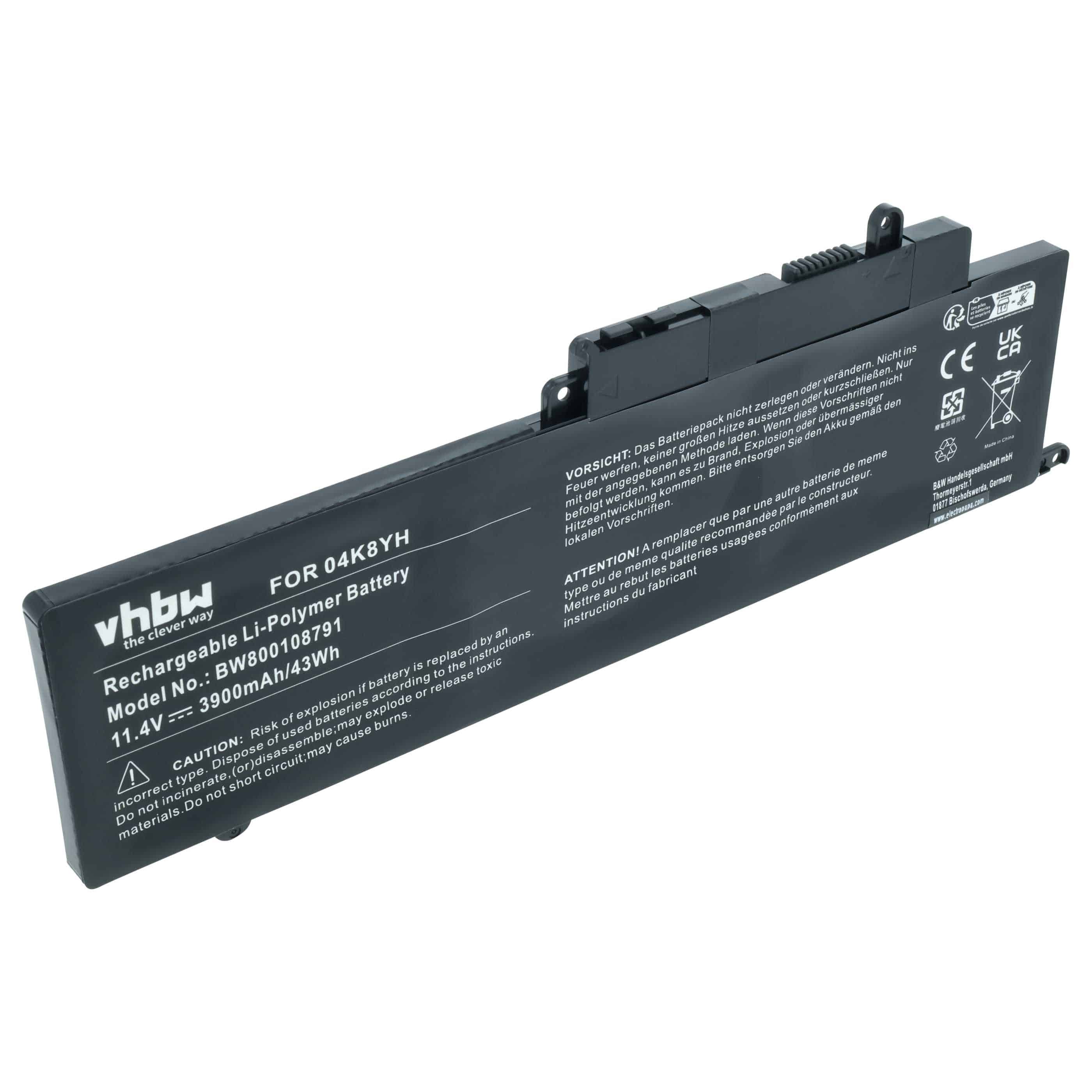 Akumulator do laptopa zamiennik Dell 04K8YH, 0WF28, 451-BBKK, 092NCT, 0GK5KY - 3900 mAh 11,1 V Li-Ion, czarny