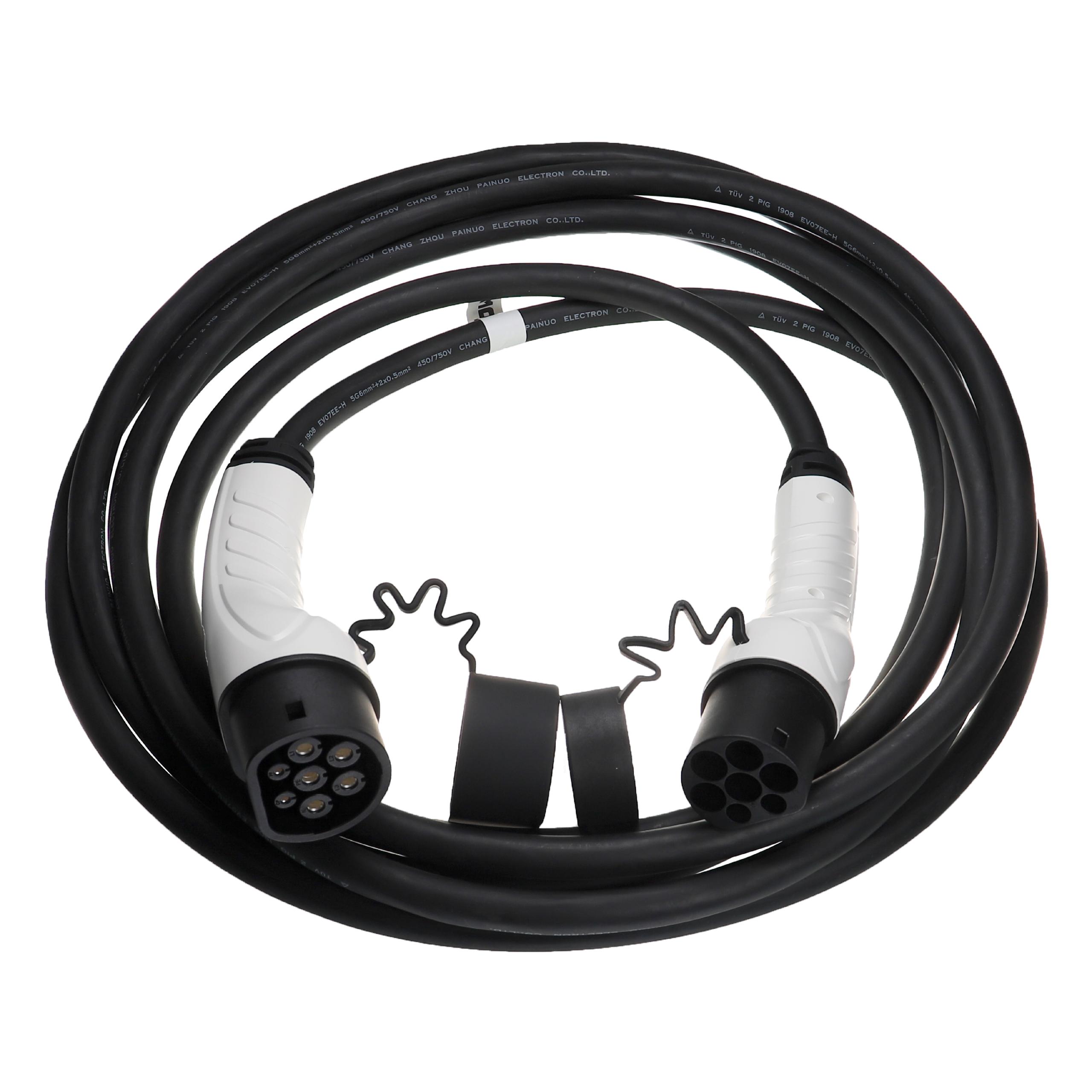 Charging Cable for Electric Car, Plug-In Hybrid - Type 2 to Type 2 Cable, 3-phase, 32 A, 22 kW, 7 m