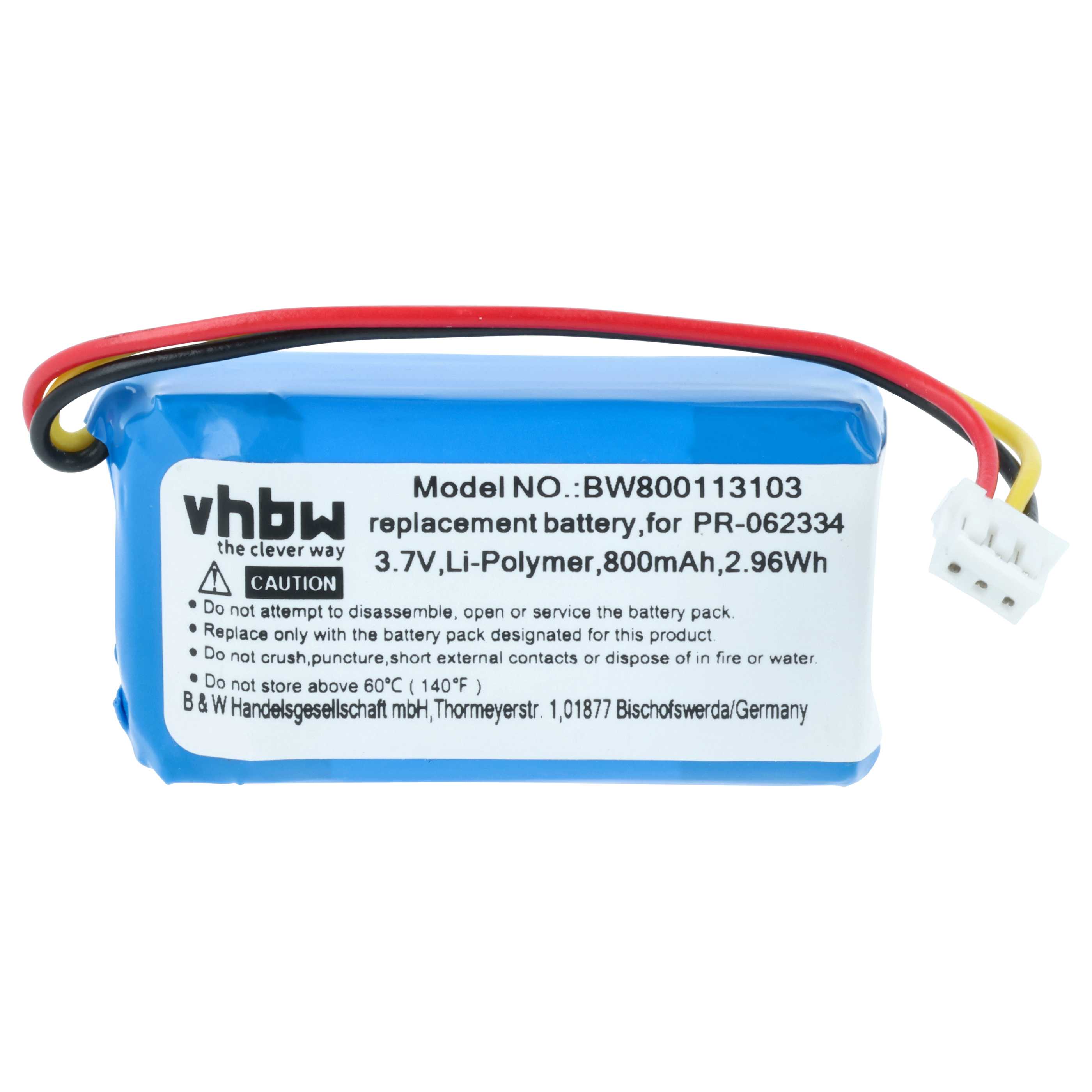 Videocamera Battery replaces GoPro PR-062334 - 800 mAh 3.8 V Li-polymer