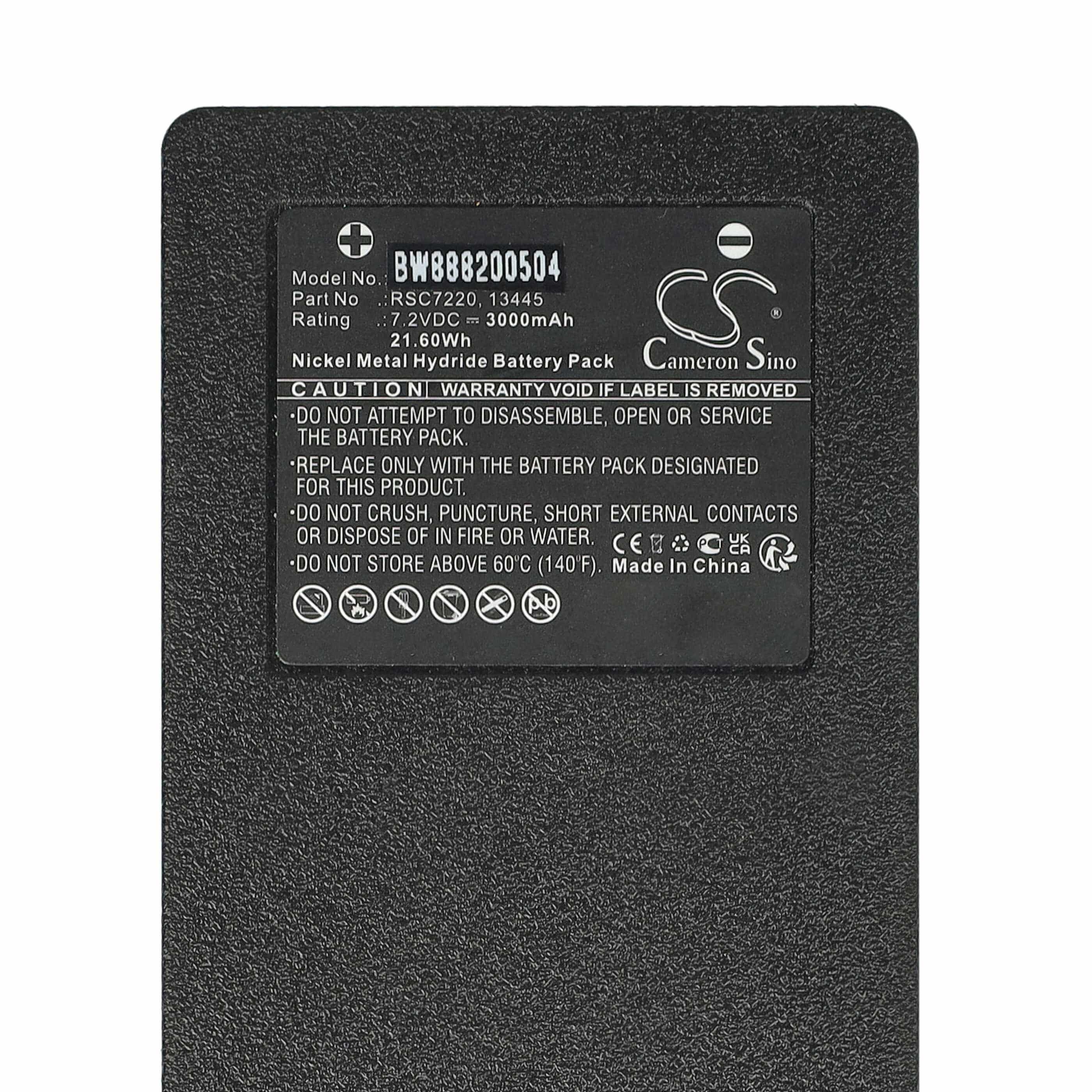Batterie remplace Palfinger 17162, 16131, 1026, 13445 pour télécomande industrielle - 3000mAh 7,2V NiMH