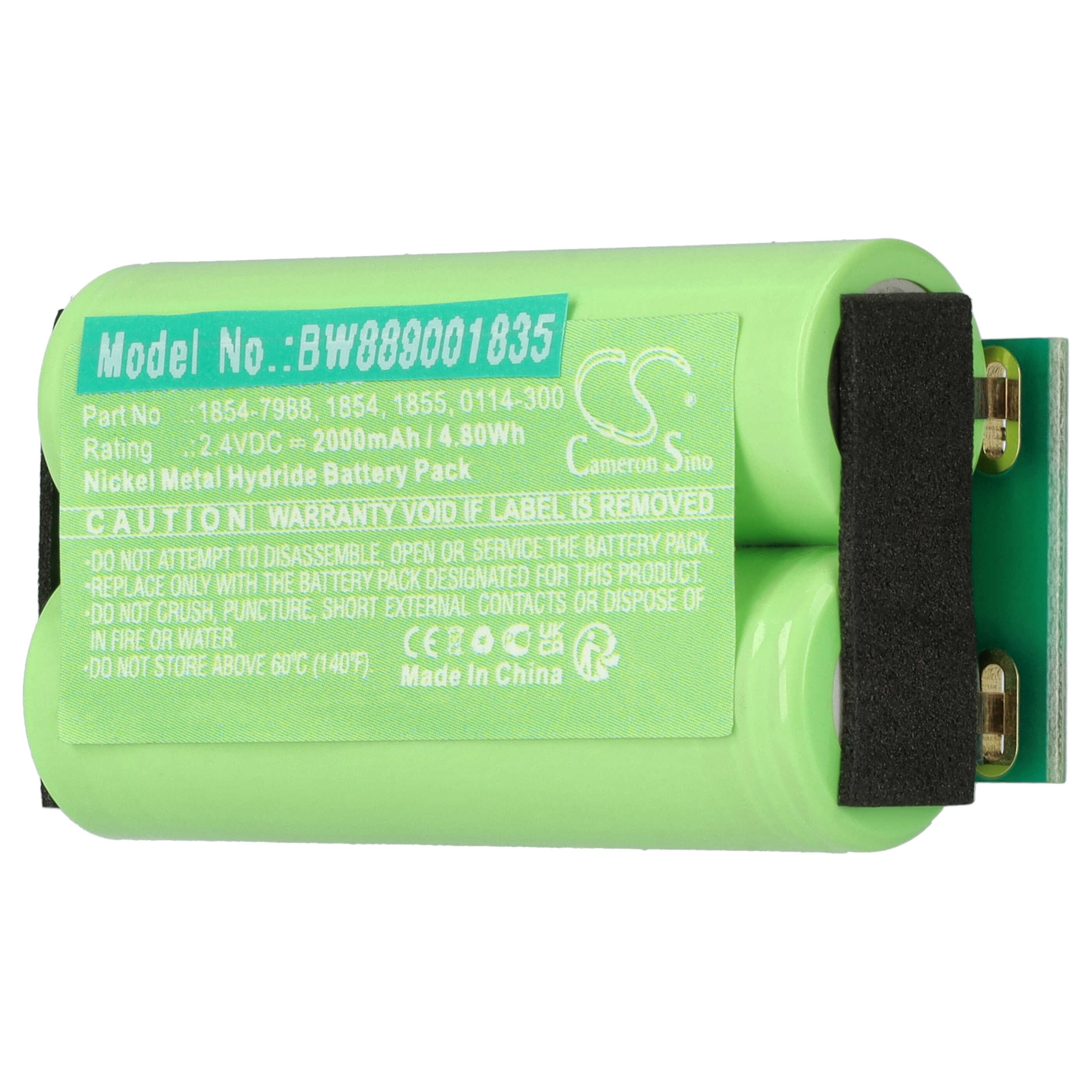 Batteria per rasoio sostituisce Wahl 1854-7988, 0114-300, 1855, 1854 - 2000mAh 2,4V NiMH