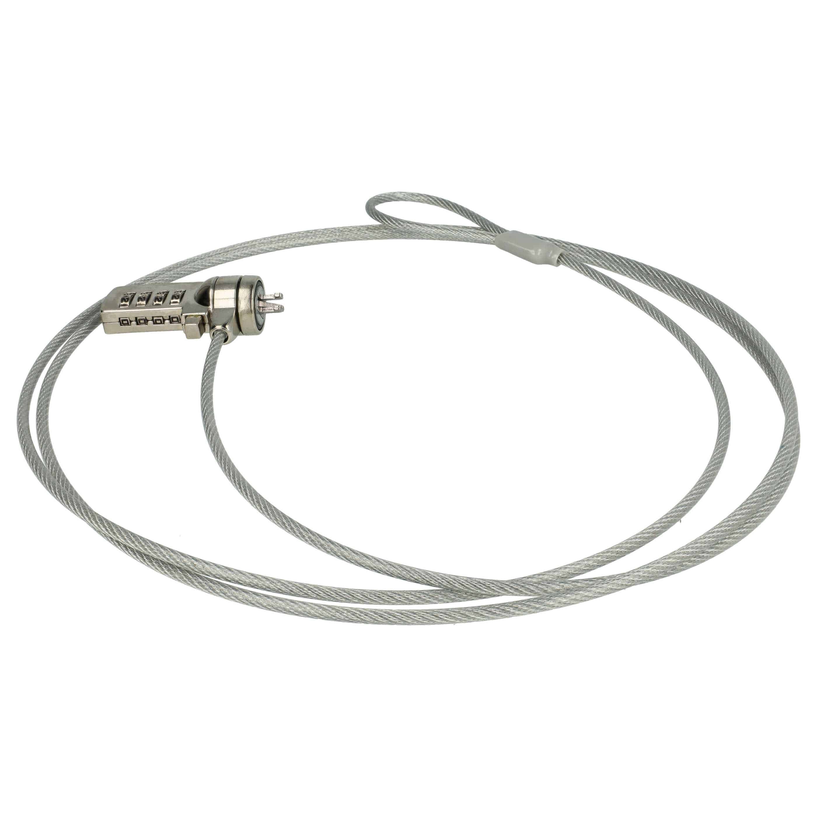 vhbw Kensington Lock portátil, notebook - Cerradura cable Cerradura de combinación, 1,8 m