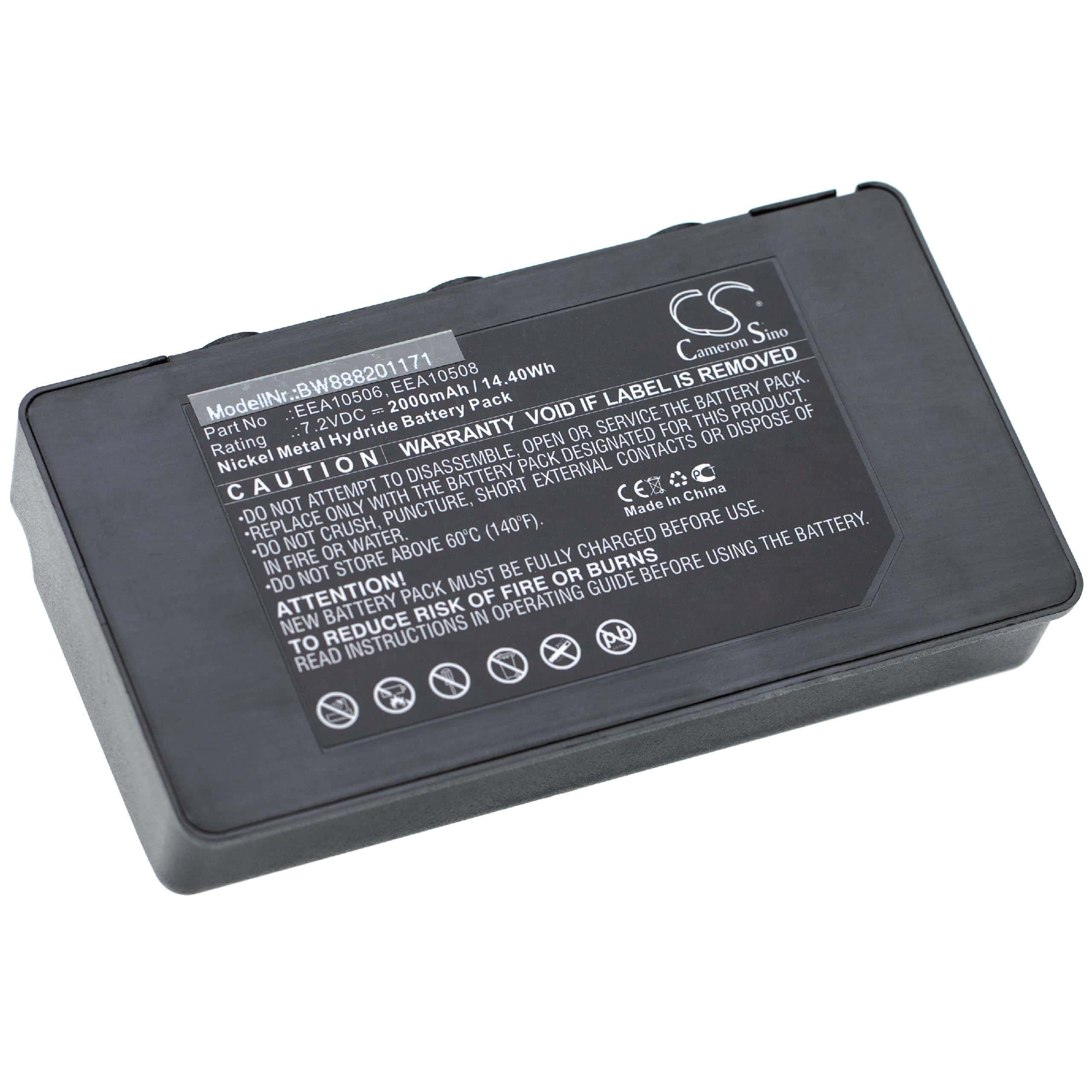 Batería reemplaza Palfinger EEA10508, EEA10506 para mando distancia industrial - 2000 mAh 7,2 V NiMH