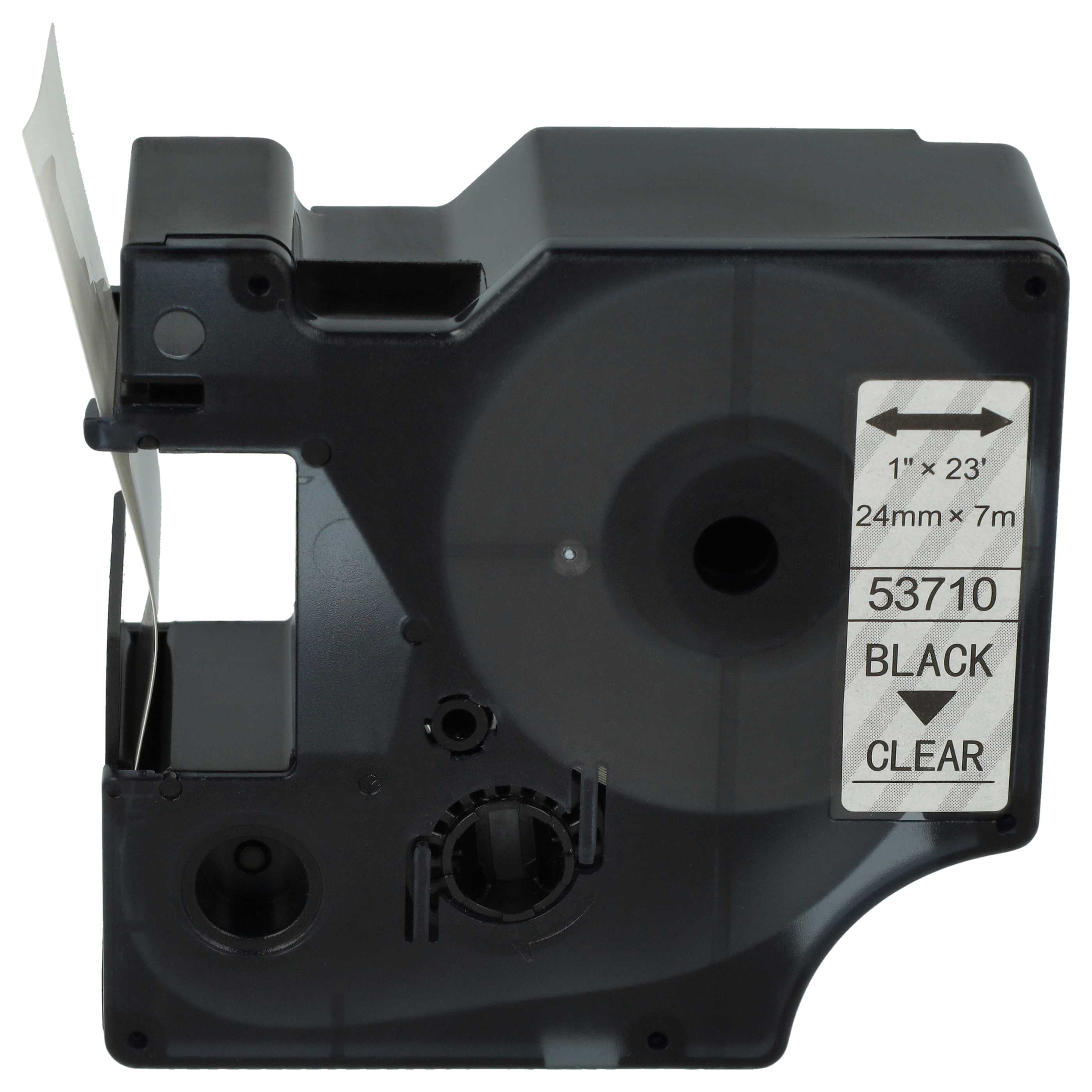 Label Tape replaces Dymo D1, 53710 - 24 mm Black to Transparent