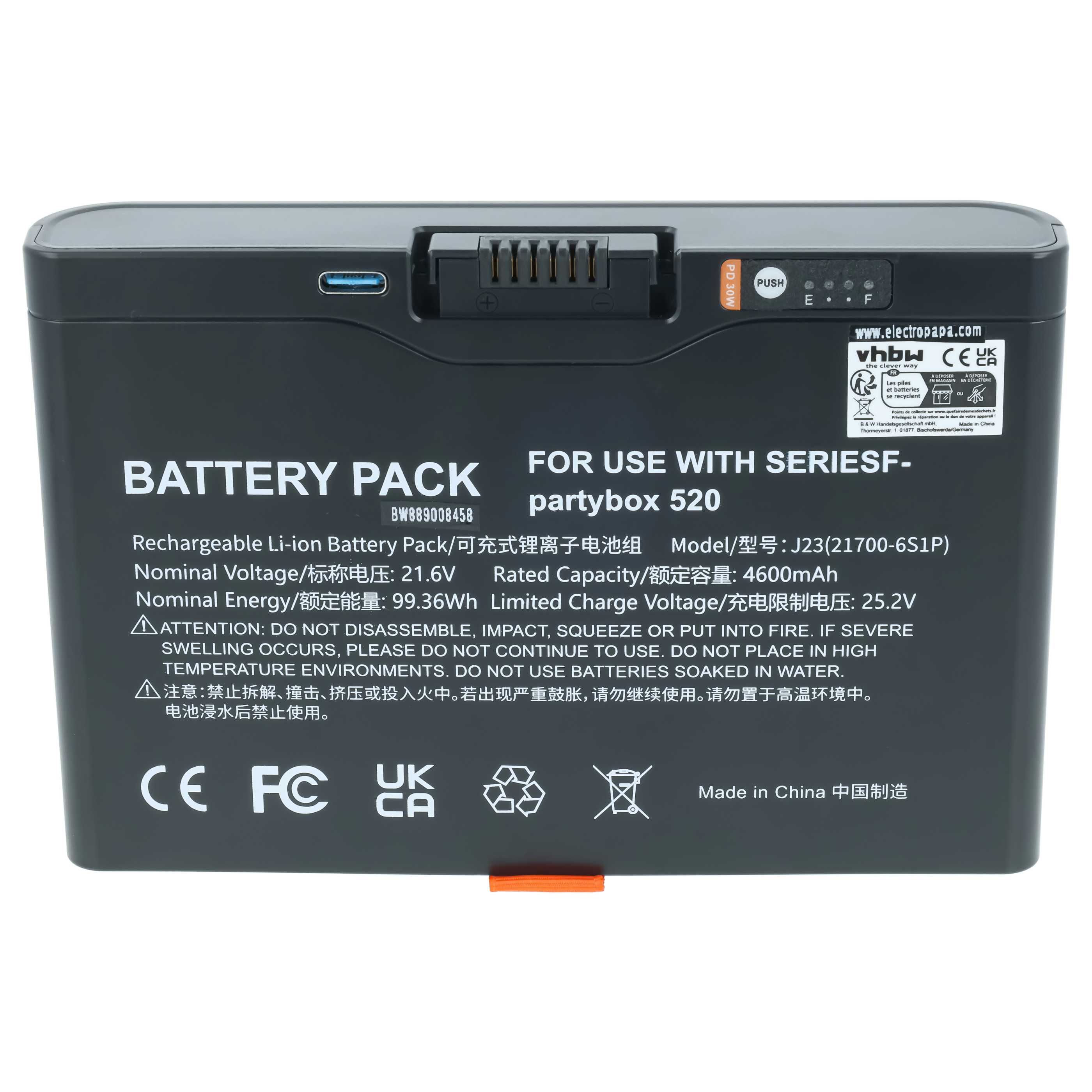 Akumulator do głośnika zamiennik JBL FG6CELL21700G, Battery 600 - Li-Ion 4600mAh