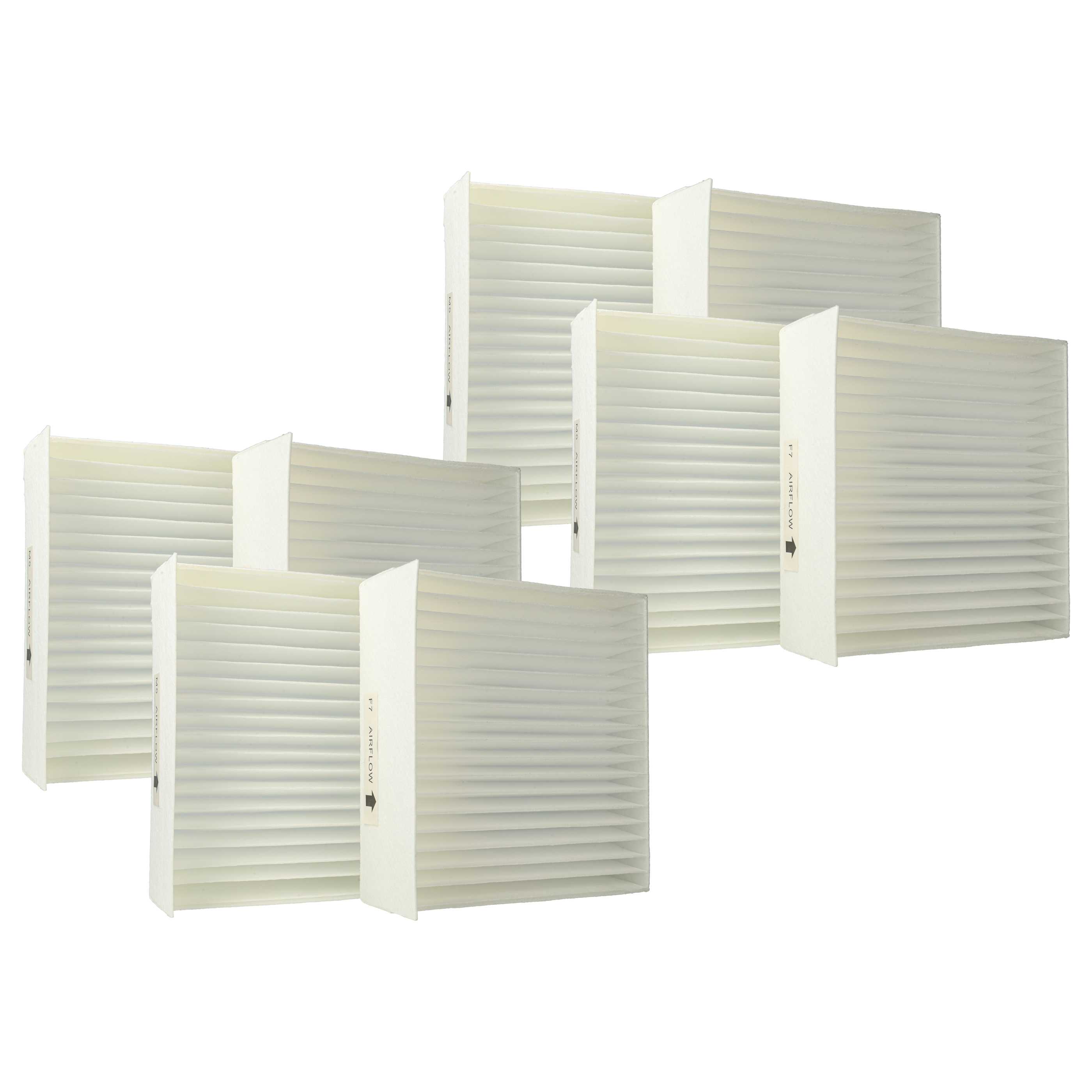 8-tlgs. Filterset für Zehnder Climos 200, Paul Climos 200 Lüfter u.a. - 17 x 17 x 4,5 cm