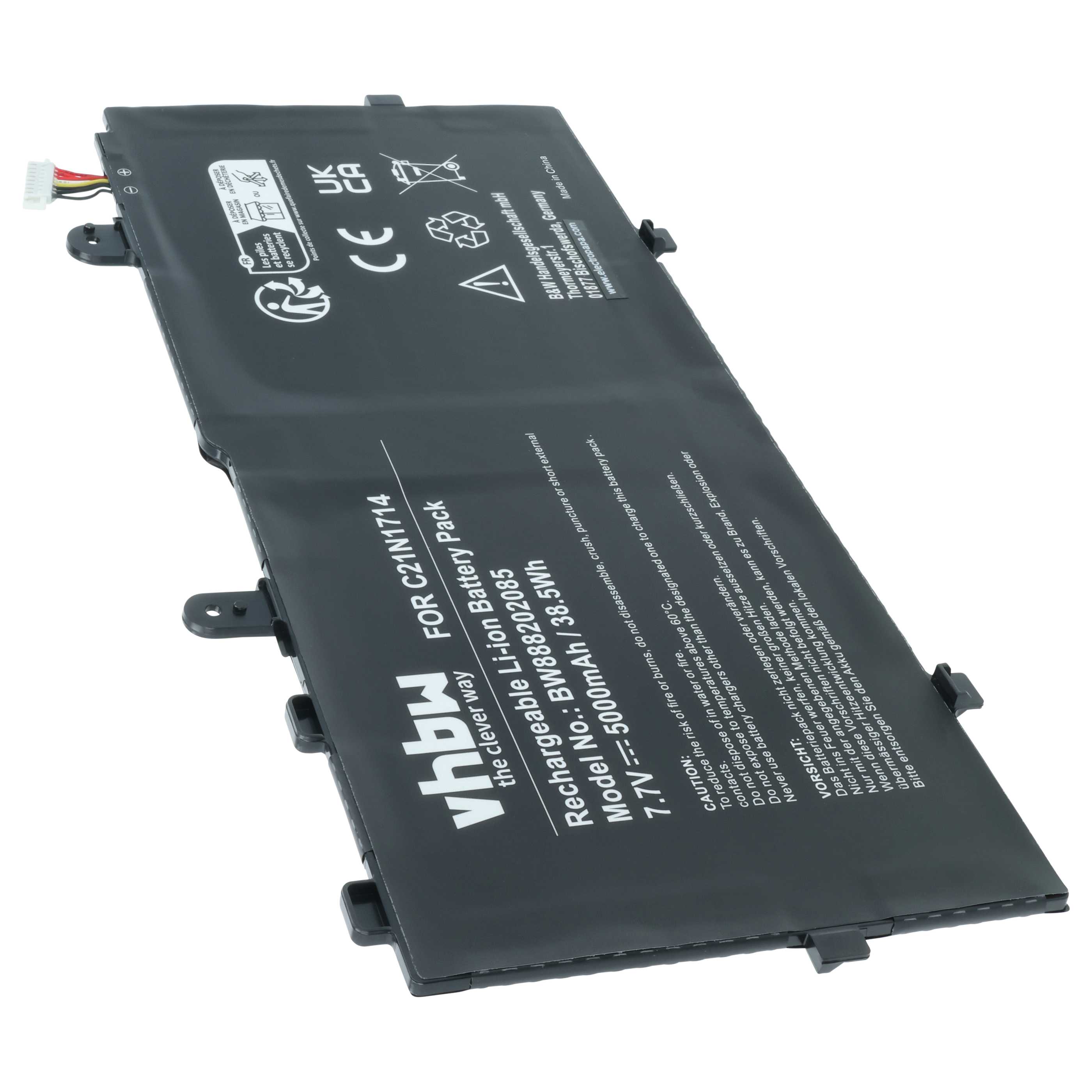 Akumulator do laptopa zamiennik Asus C21N1714, 0B200-02740000 - 5000 mAh 7,7 V LiPo, czarny