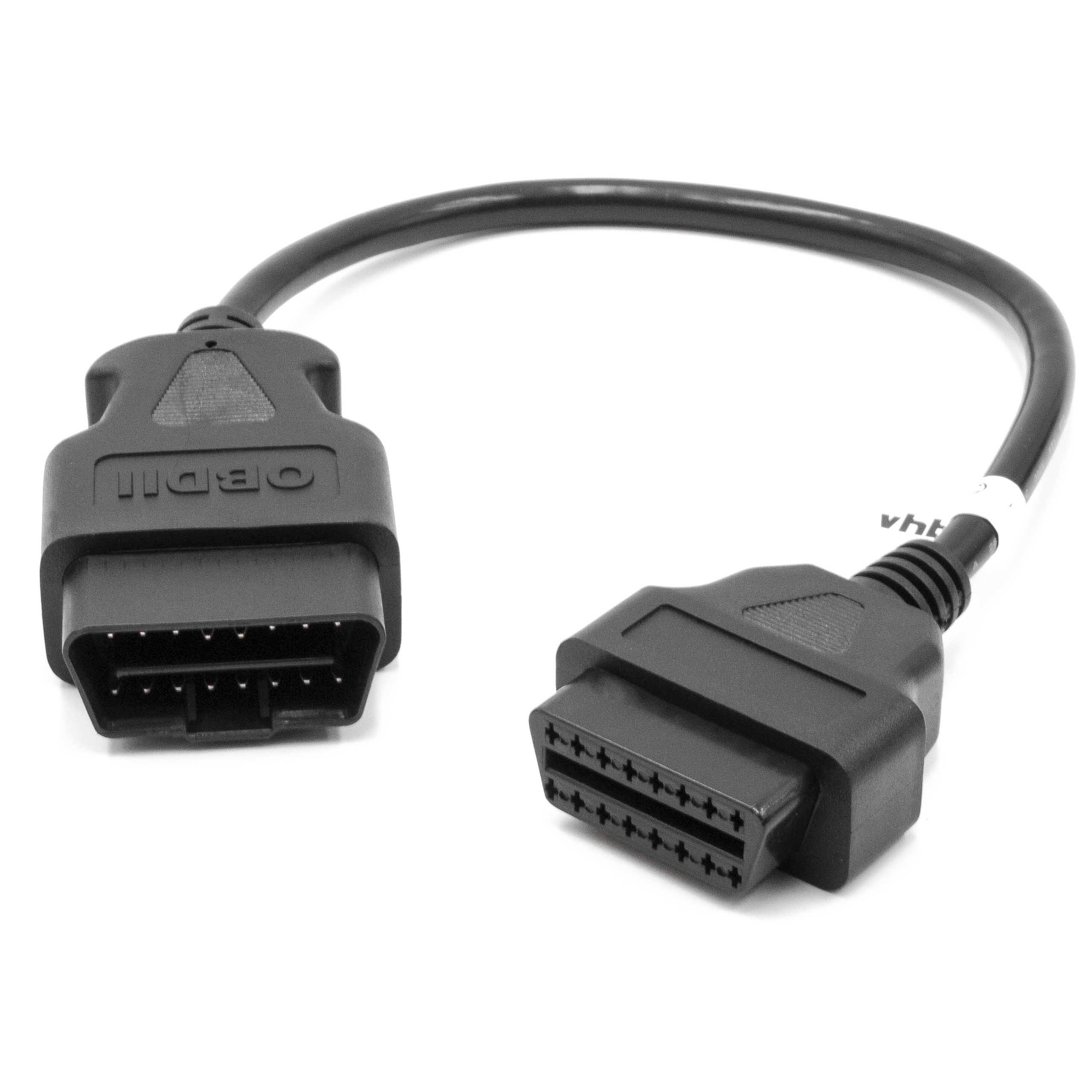 vhbw OBD2 Extension Cable 16 Pin (f) to 16 Pin (m) for Vehicle - 30 cm