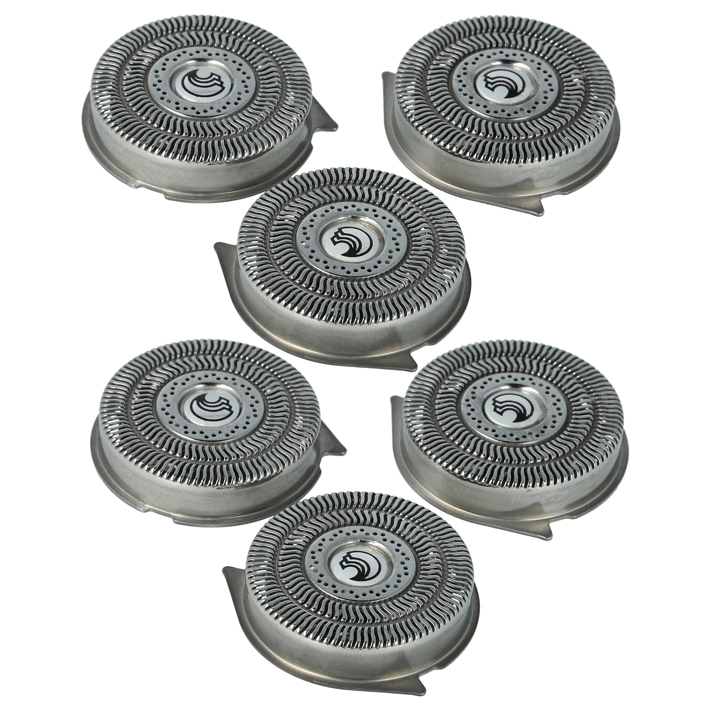 6x Shaving Heads replaces Philips HQ9 for Philips Electric Razor, silver