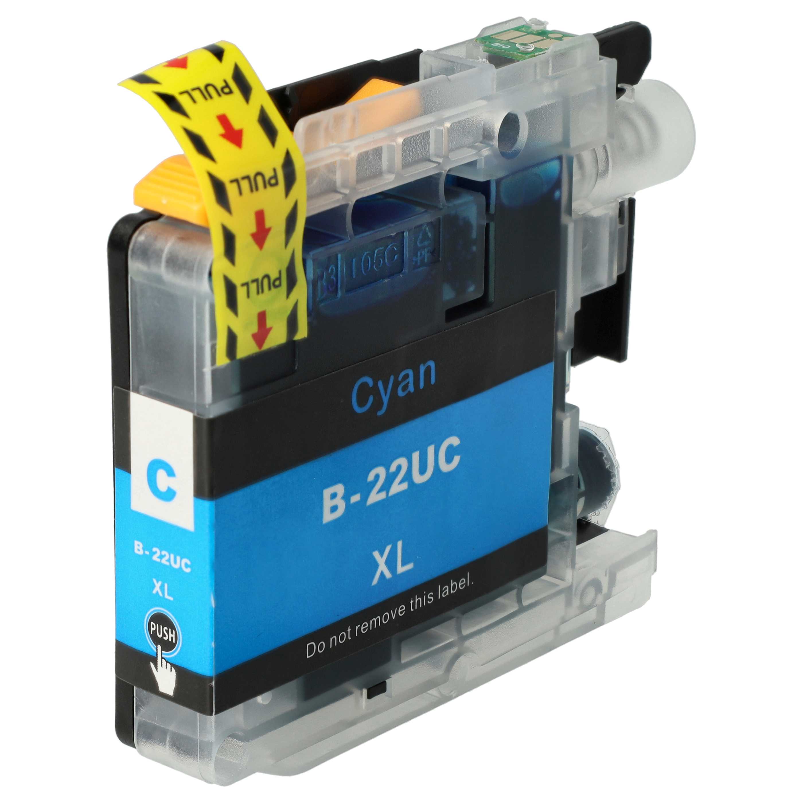 Ink Cartridge as Exchange for Brother LC-22UC, LC-22U C, LC22UC for Brother Printer - Cyan 15 ml + Chip