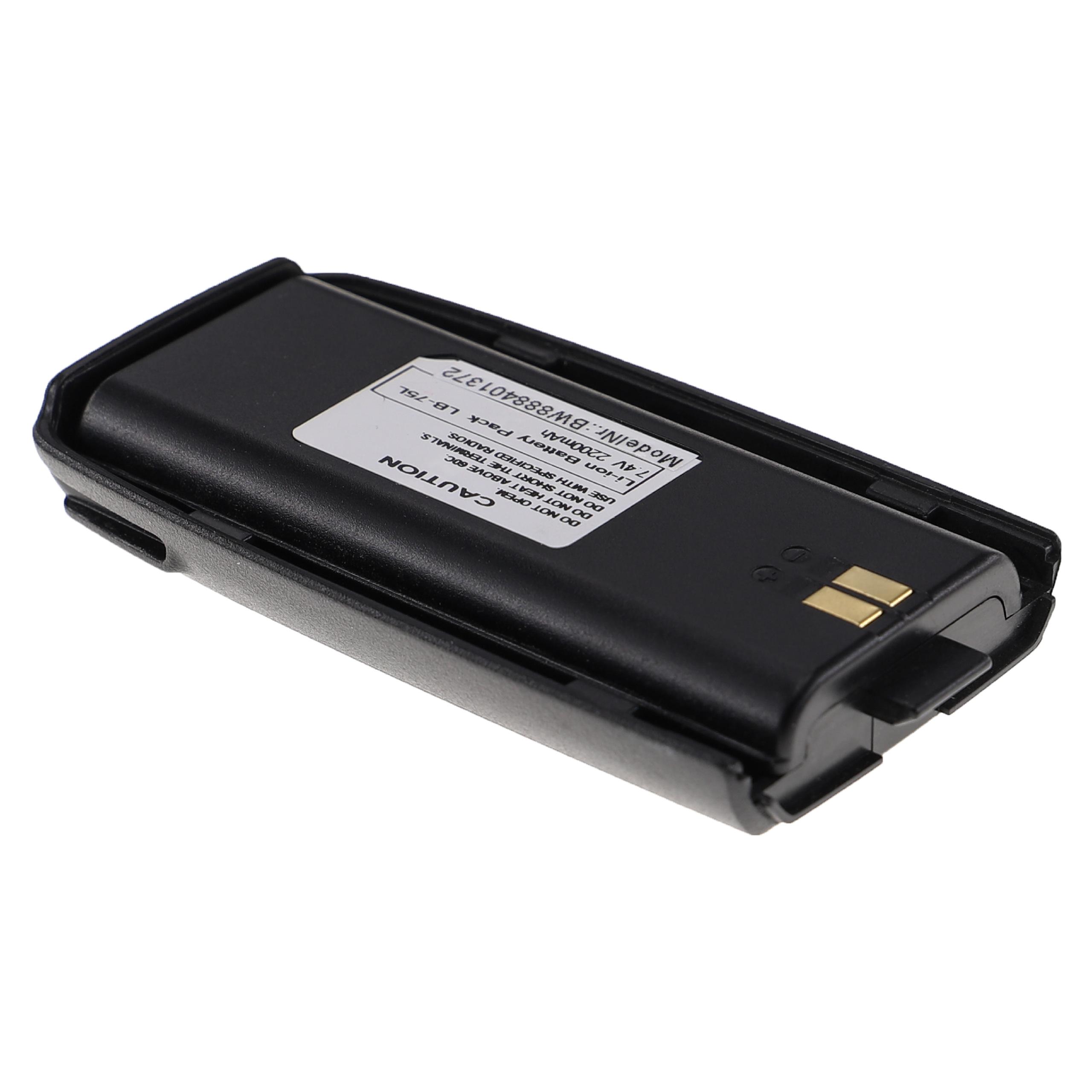 Batteria sostituisce LB-75L per dispositivo radio - 2200mAh 7,4V Li-Ion