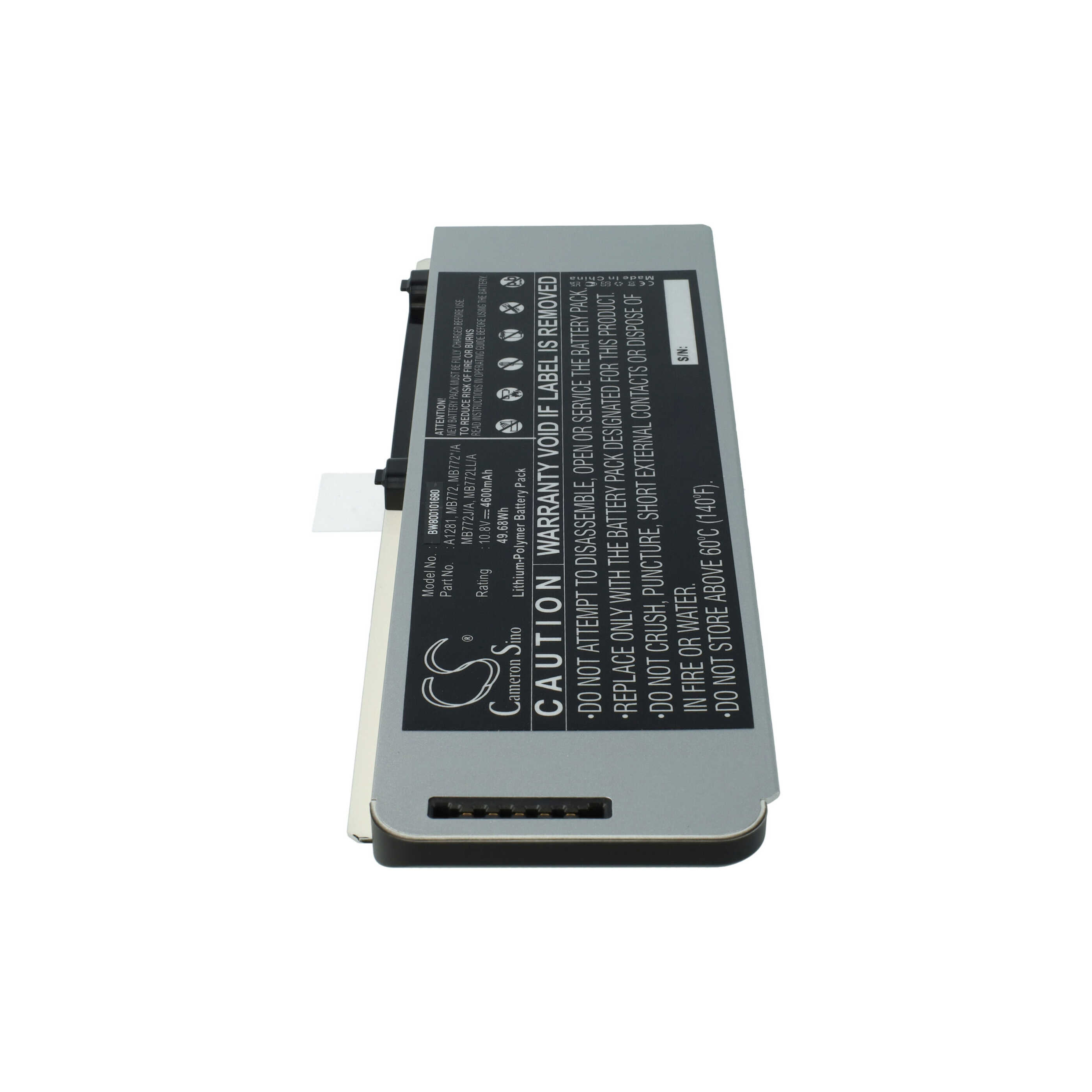 Batterie remplace Apple MB772*/A, MB772, A1286, A1281 pour ordinateur portable - 4400mAh 10,8V Li-ion, argenté