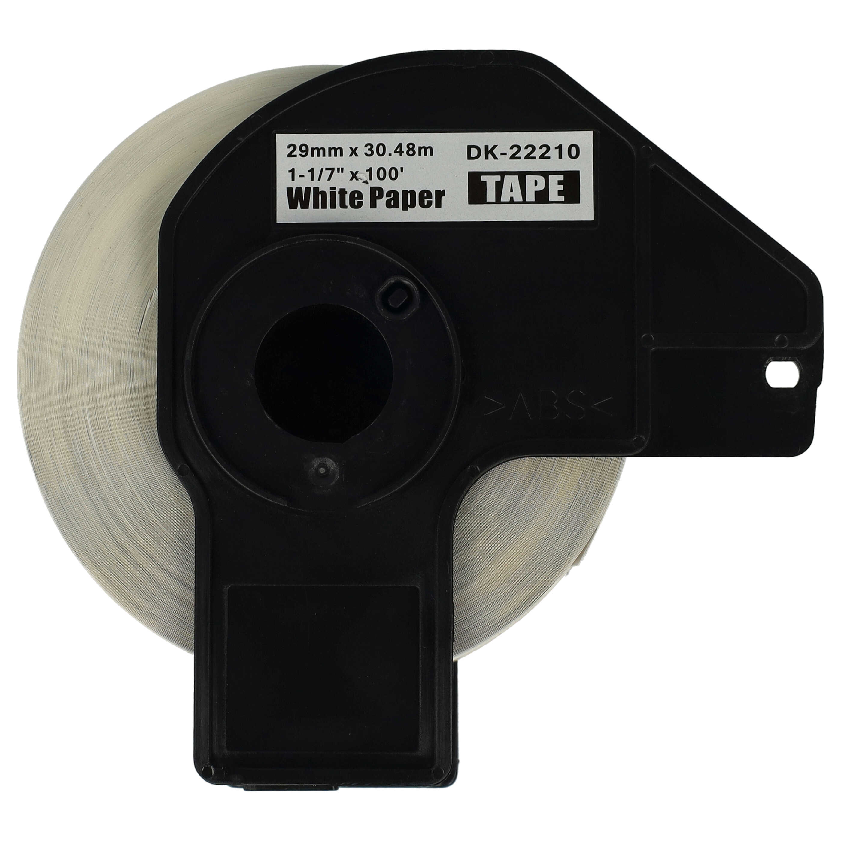 10x Labels replaces Brother DK-22210 for Labeller - 29 mm x 30.48m + Holder