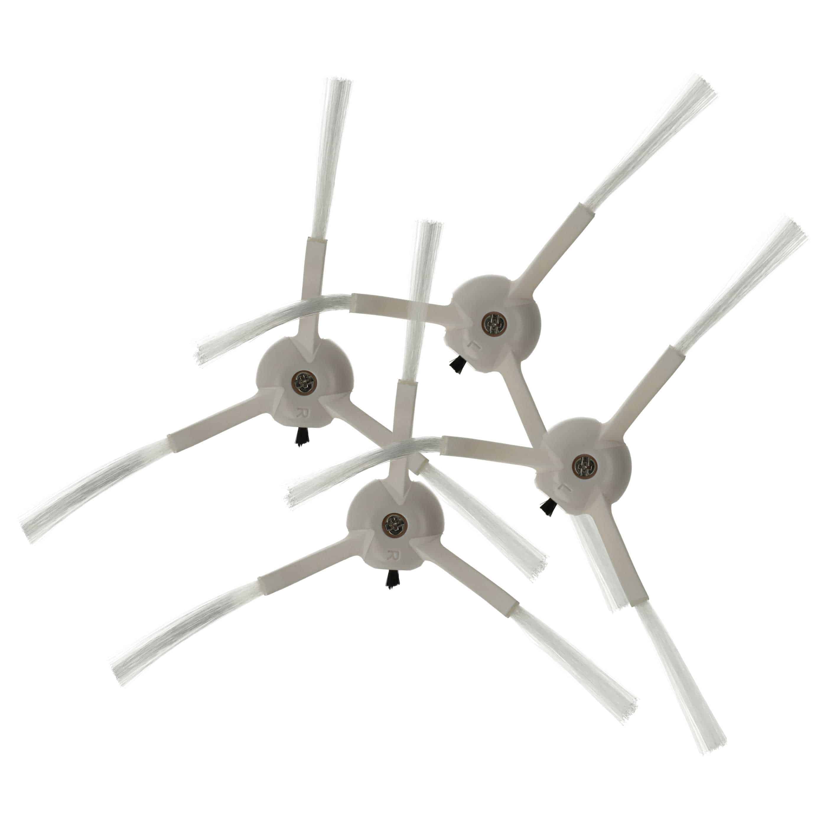 4x Side Brush suitable for Proscenic, Kyvol, Uoni, Ultenic Robot Vacuum Cleaner etc. - 3-armed, white