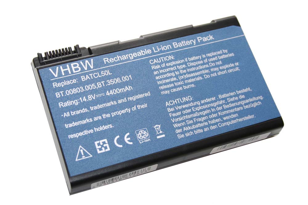 Notebook Battery Replacement for Acer BATCL50L /BATCL51L, BATCL50L, A5525024 - 4400mAh 14.8V Li-Ion, black