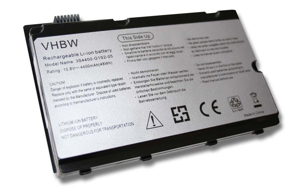 Batterie remplace 3S4400-G1S2-05, 3S4400-G1L3-05 pour ordinateur portable - 4400mAh 10,8V Li-ion, noir
