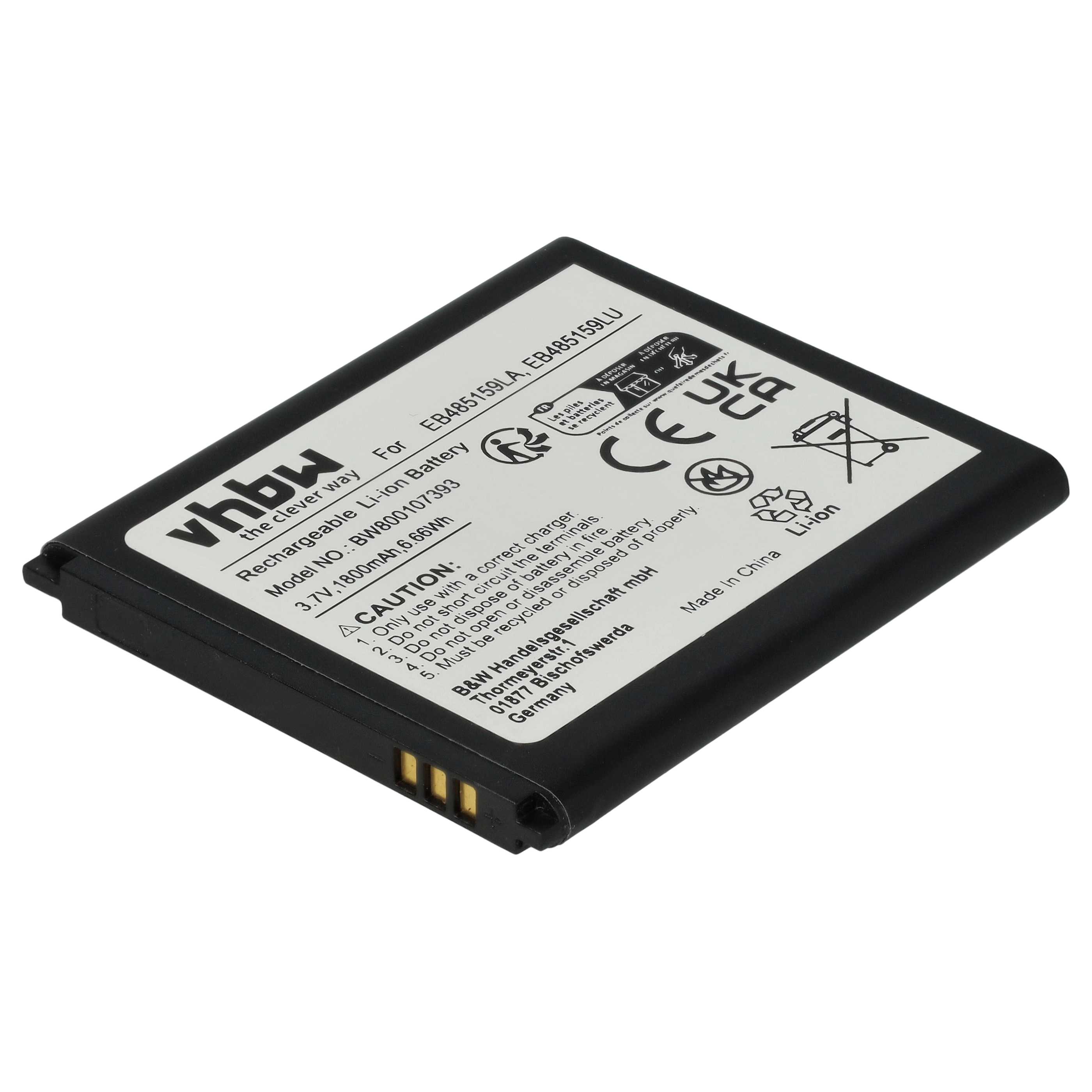 Mobile Phone Battery Replacement for Samsung EB485159LU, EB485159LA - 1800 mAh 3.7 V Li-Ion