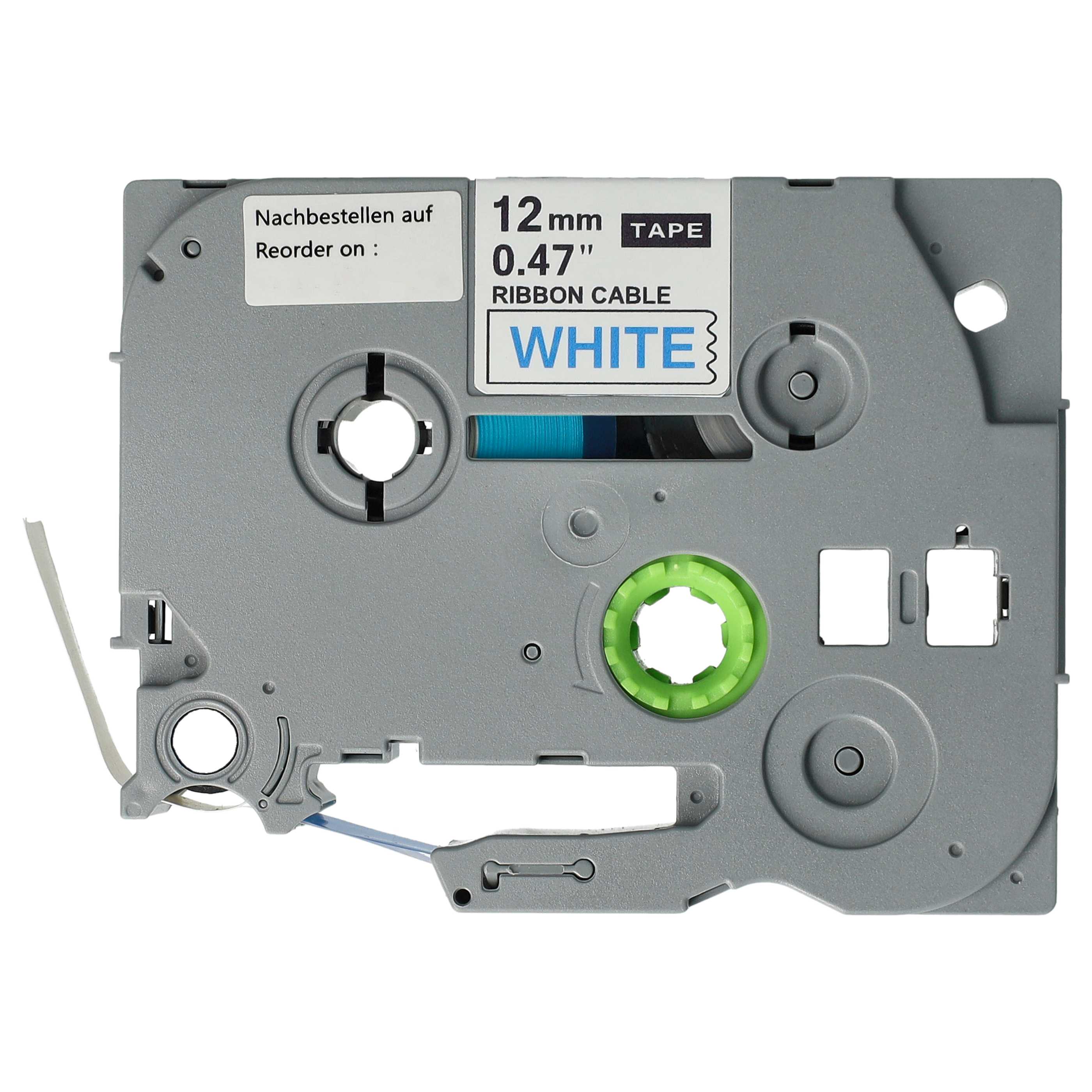 Cassette à ruban remplace Brother TZE-FX233 - 12mm lettrage Bleu ruban Blanc, souple