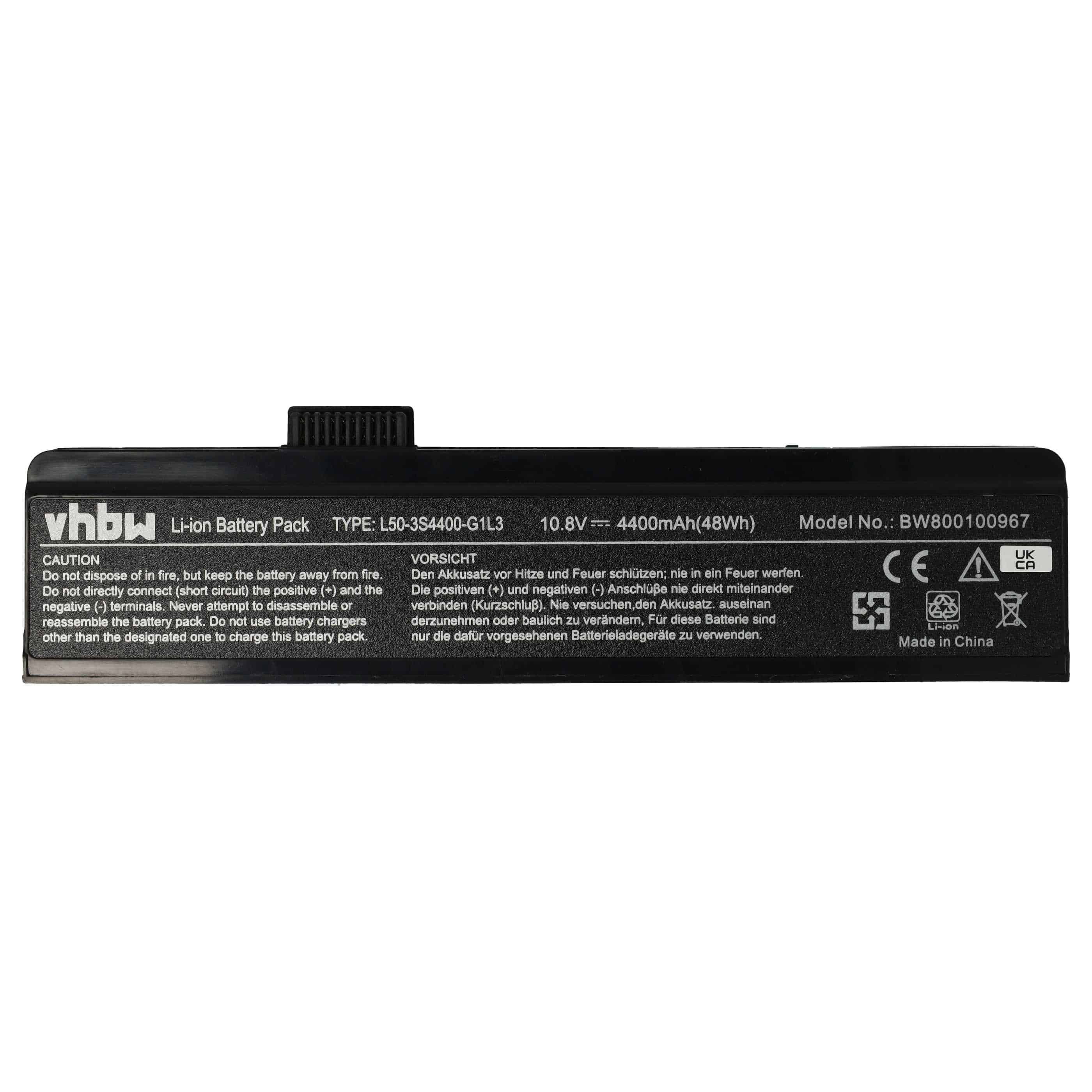 Akumulator do laptopa zamiennik 3S4000-C1S3-04, 23GL1GF0F-8A, 23GL1GA0F-8A - 4400 mAh 11,1 V Li-Ion, czarny