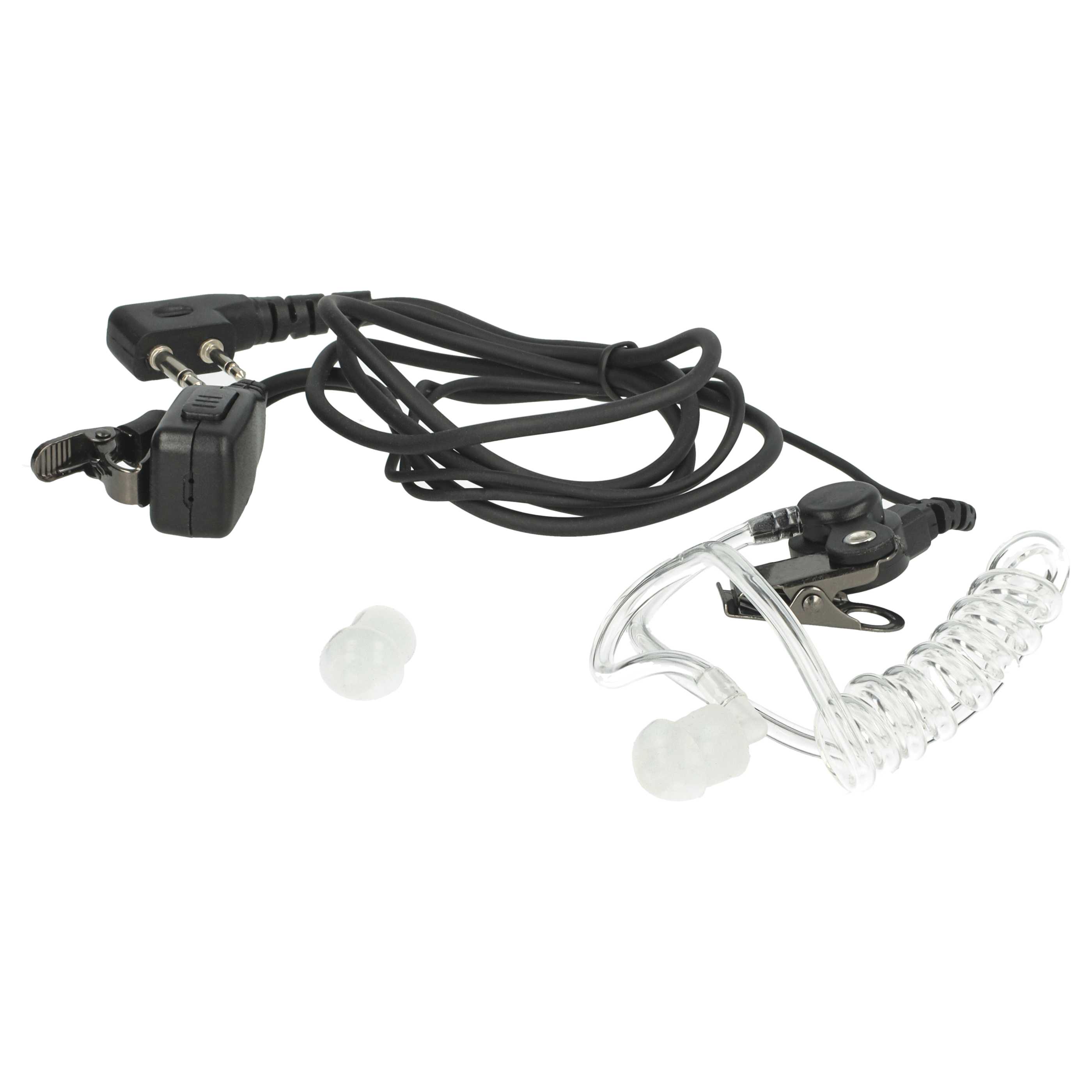 10x Security Radio Headset - "Take Call Button", Clip Mount + Phono Cable