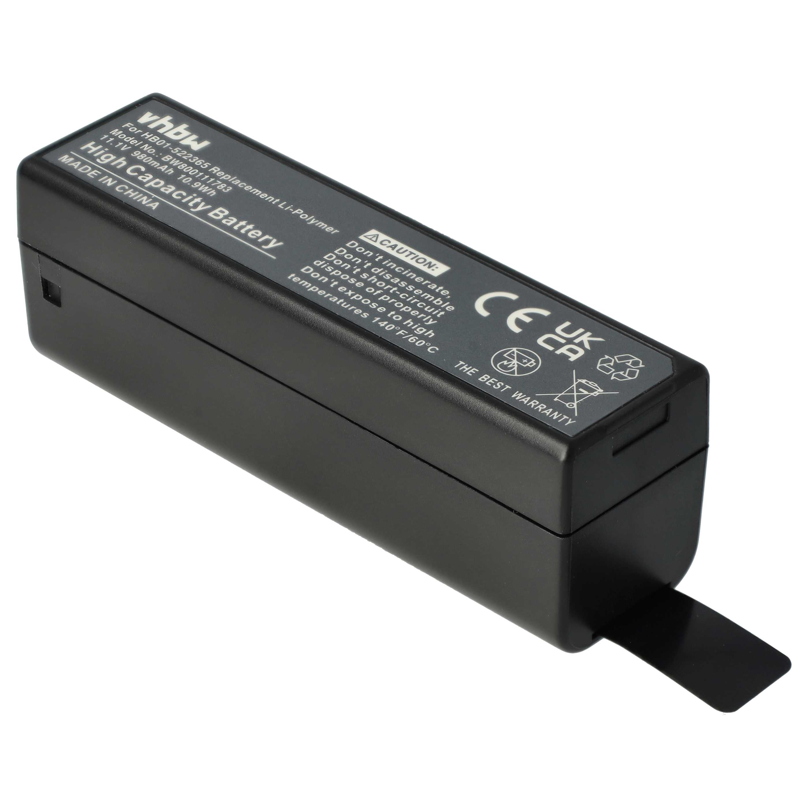 3x Battery replaces DJI HB01, HB01-522365 - 980mAh, 11.1V, Li-polymer