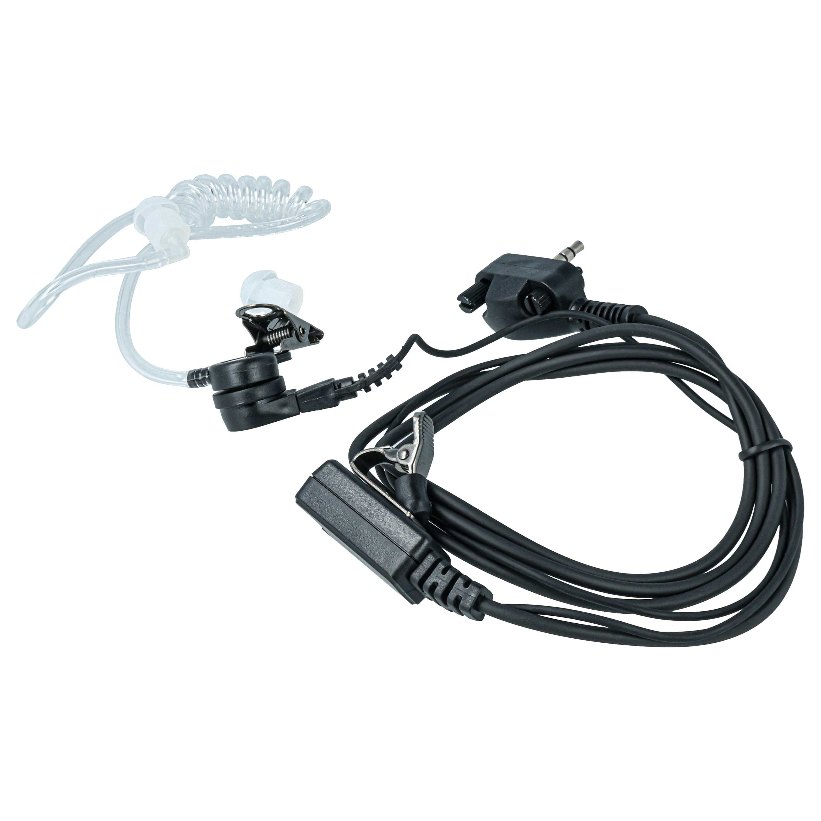 5x Security Radio Headset suitable for Yaesu Vertex VX-130 - "Take Call Button", Clip Mount + Phono Cable