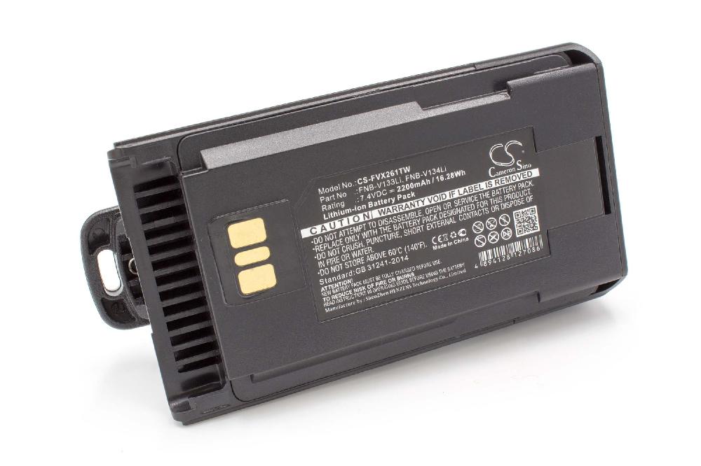 Batería reemplaza Motorola AAJ67X001, AAJ68X001 para radio, walkie-talkie Yaesu Vertex - 2200 mAh 7,4 V Li-Ion