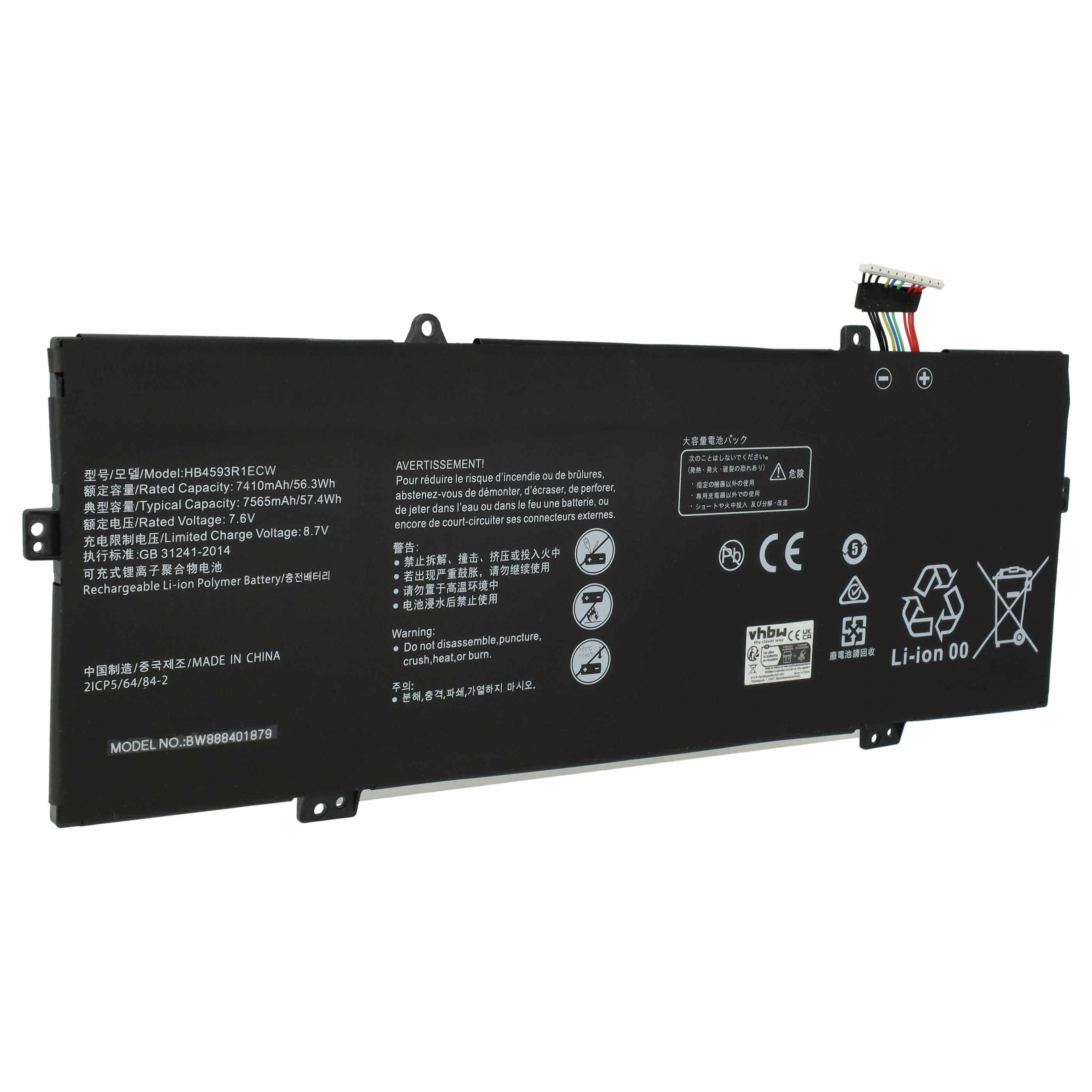 Akumulator do laptopa zamiennik Huawei HB4593R1ECW - 7410 mAh 7,6 V LiPo