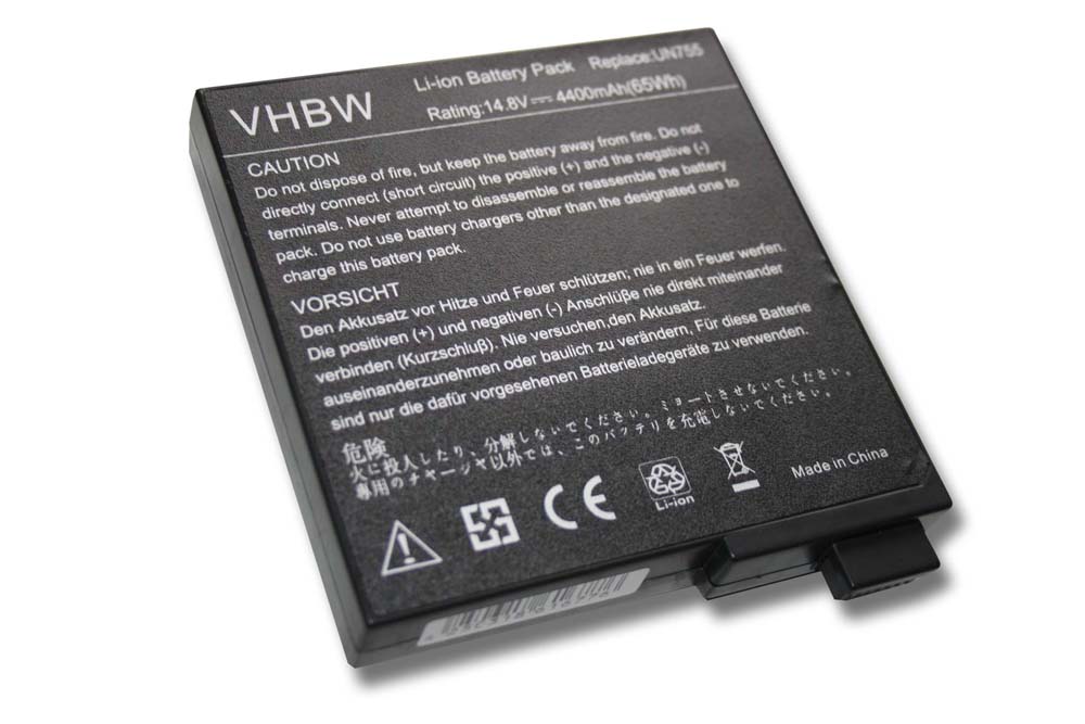 Batterie remplace Fujitsu-Siemens 23UD40003A pour ordinateur portable - 4400mAh 14,8V Li-ion, noir