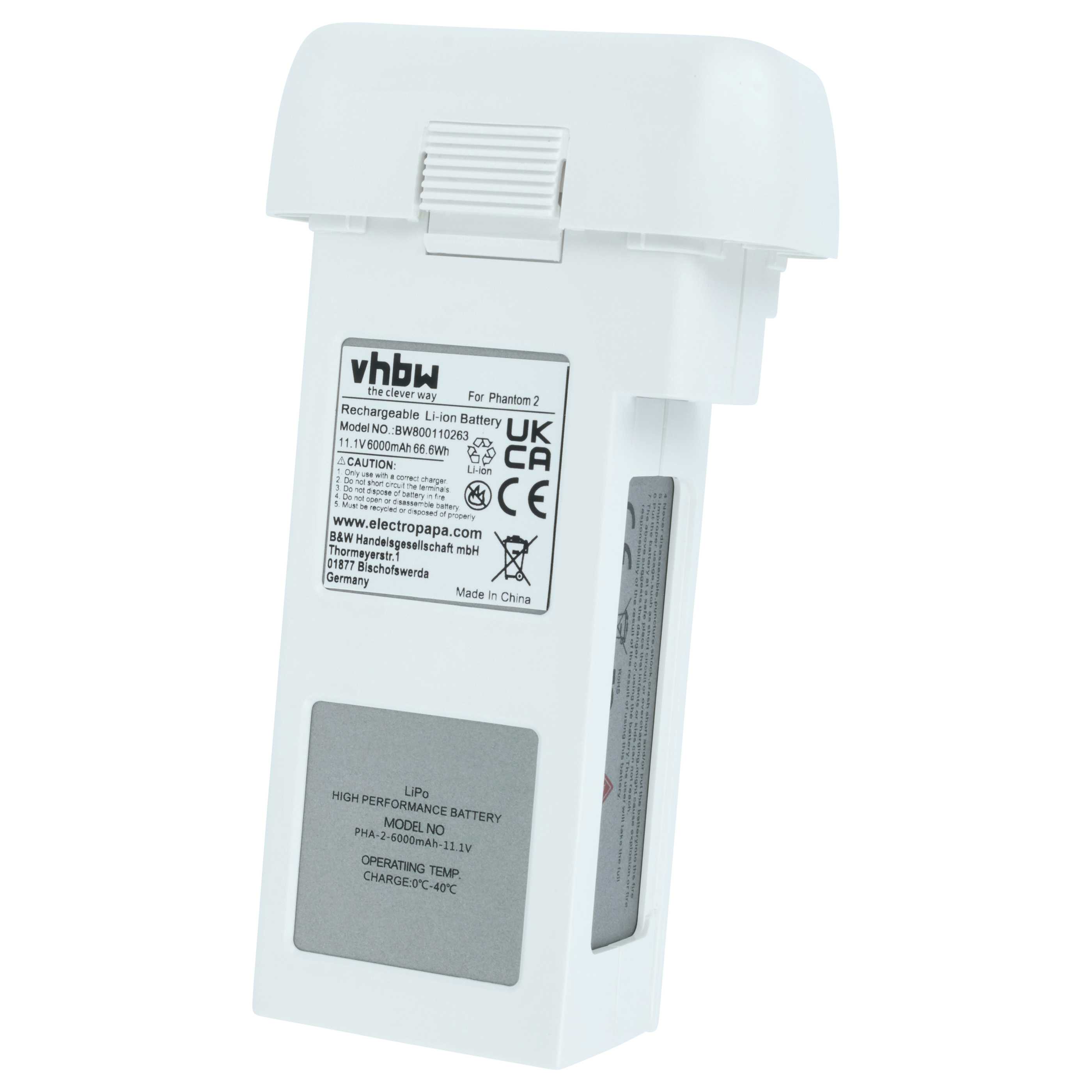 Drone Battery replaces DJI CP.PT.000395, CP.PT.000396, PHA-2, 733496 - 6000 mAh 11.1 V Li-polymer