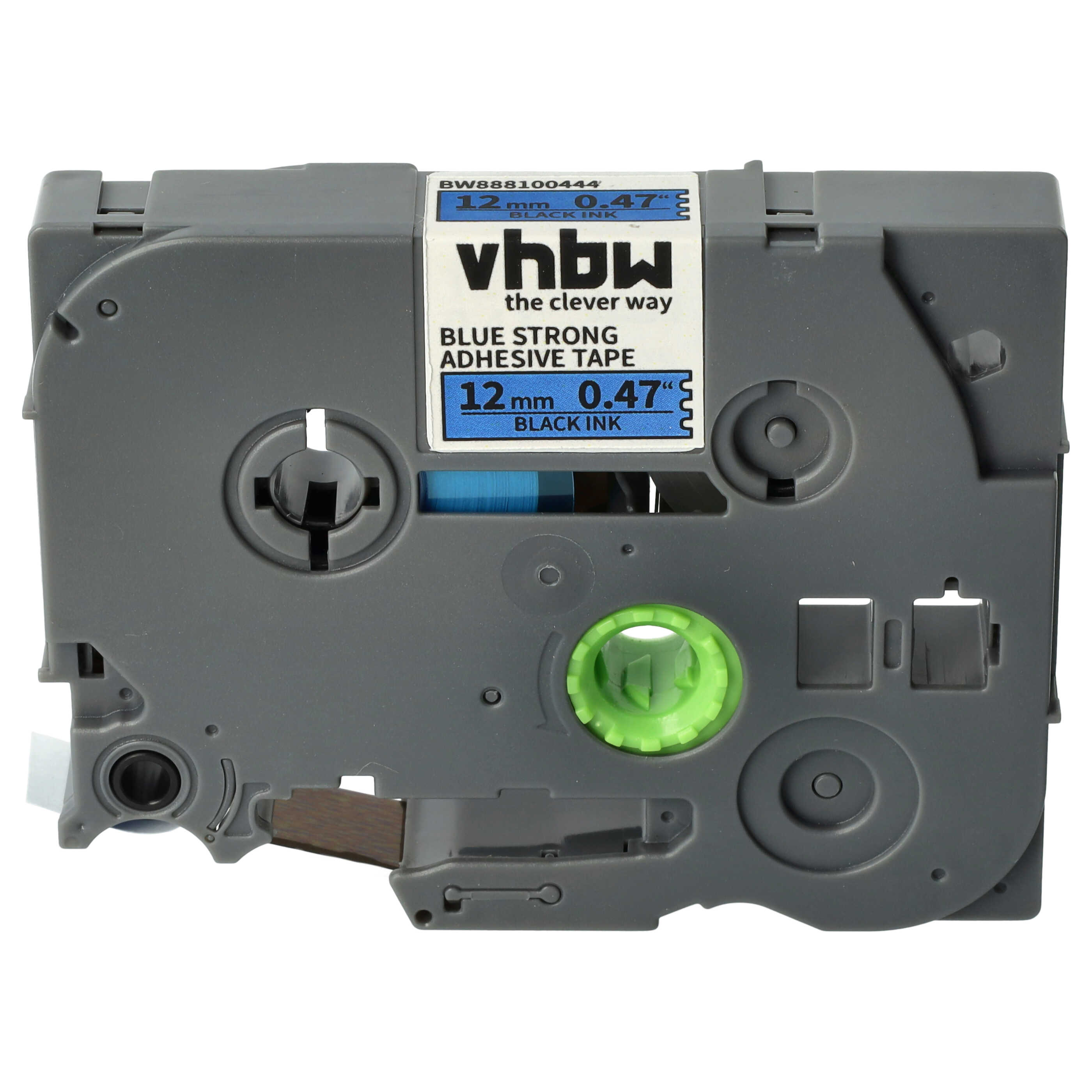 Label Tape as Replacement for Brother TZE-S531 - 12 mm Black to Blue, Extra Stark