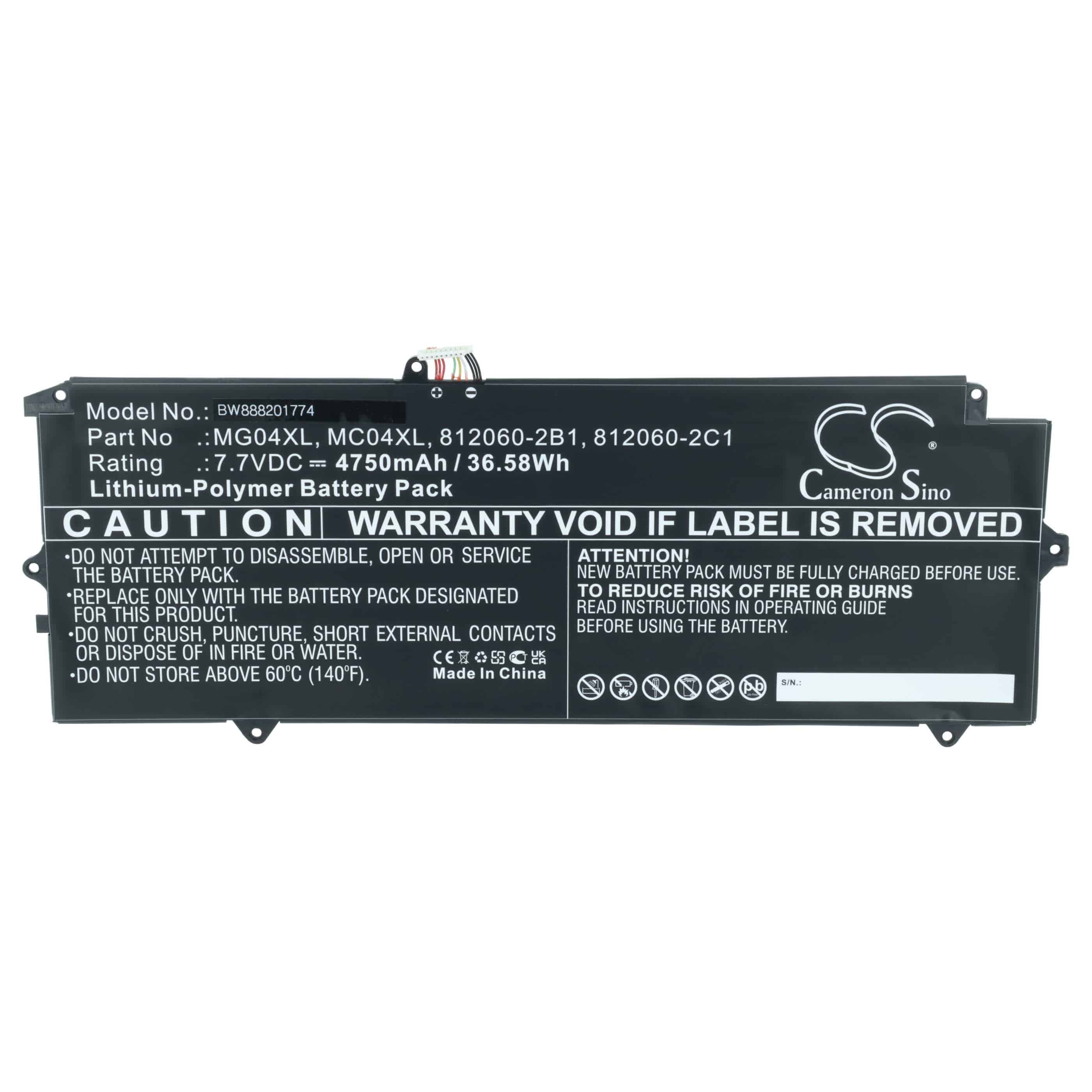 Akumulator do laptopa zamiennik HP 812060-2C1, 812148-855, 812060-2B1 - 4750 mAh 7,7 V LiPo, czarny
