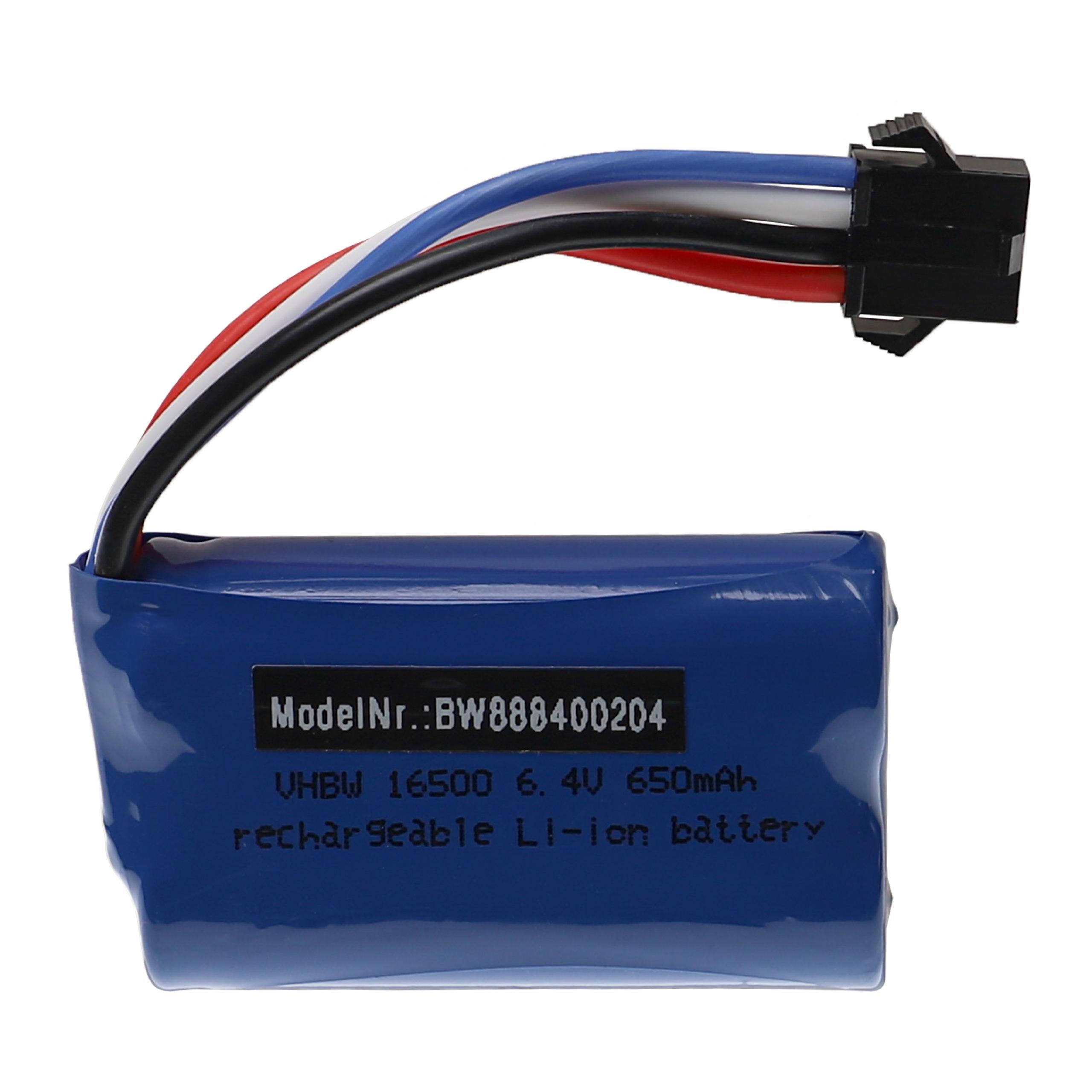 Batería para dispositivos modelismo Wltoys 18628, 18629 - 650 mAh 6,4 V Li-Ion, SM-4P
