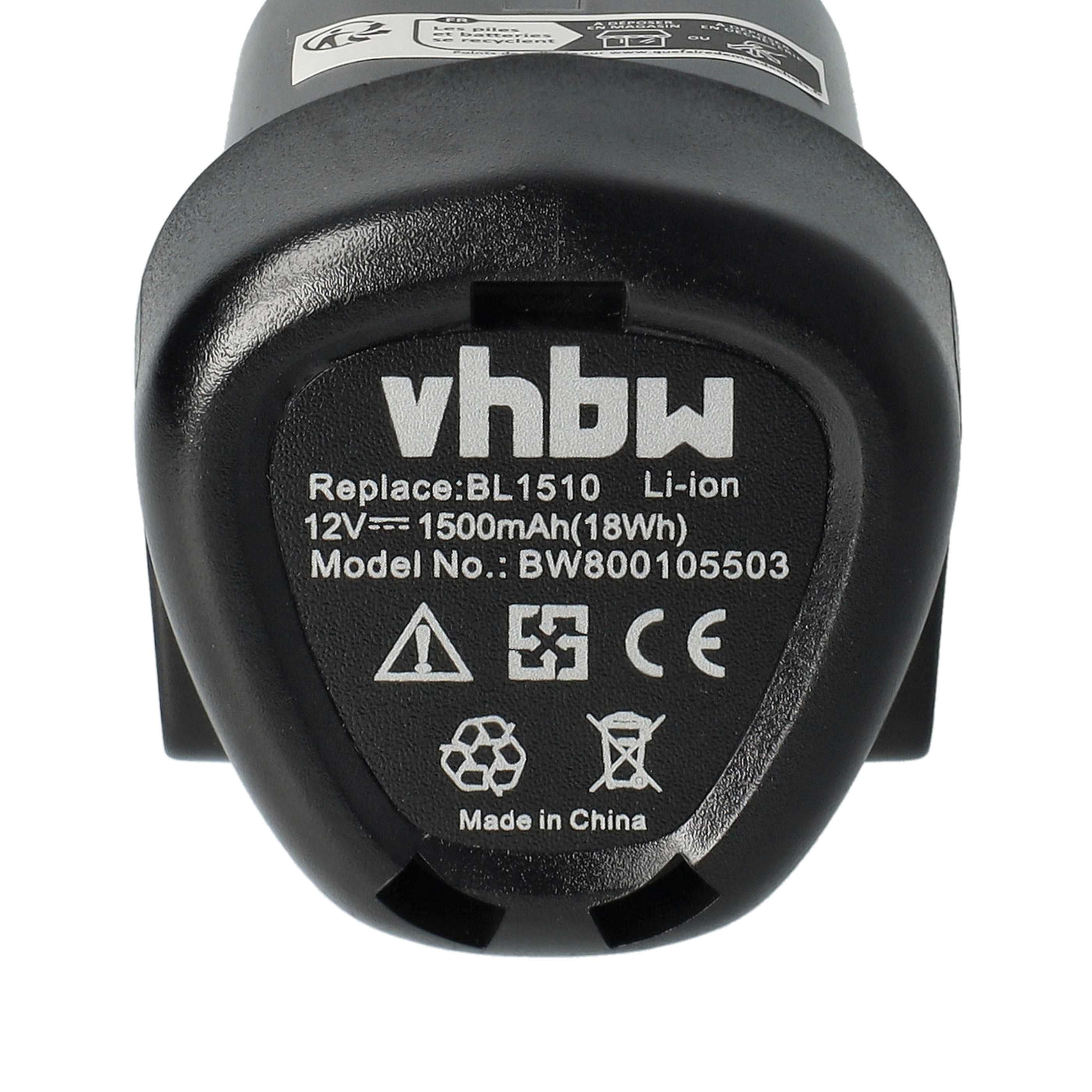 Battery replaces Black & Decker BL1110, BL1310, BL1510, LB12 Electric Power Tool - 1500 mAh, 12 V, Li-Ion
