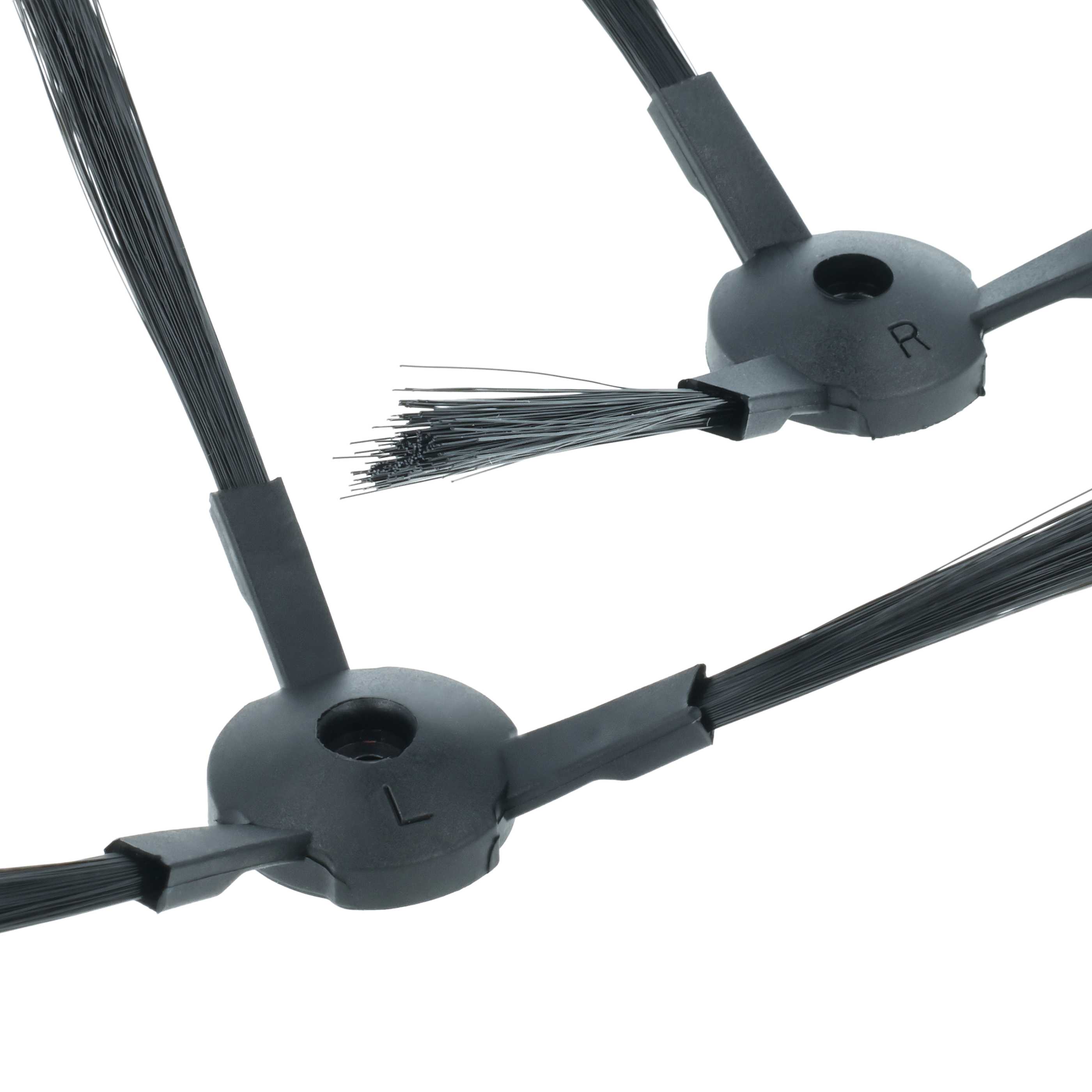 4x Seitenbürste passend für iLife / Zaco / Medion - Reinigungsbürsten Set, 3 Arme, schwarz