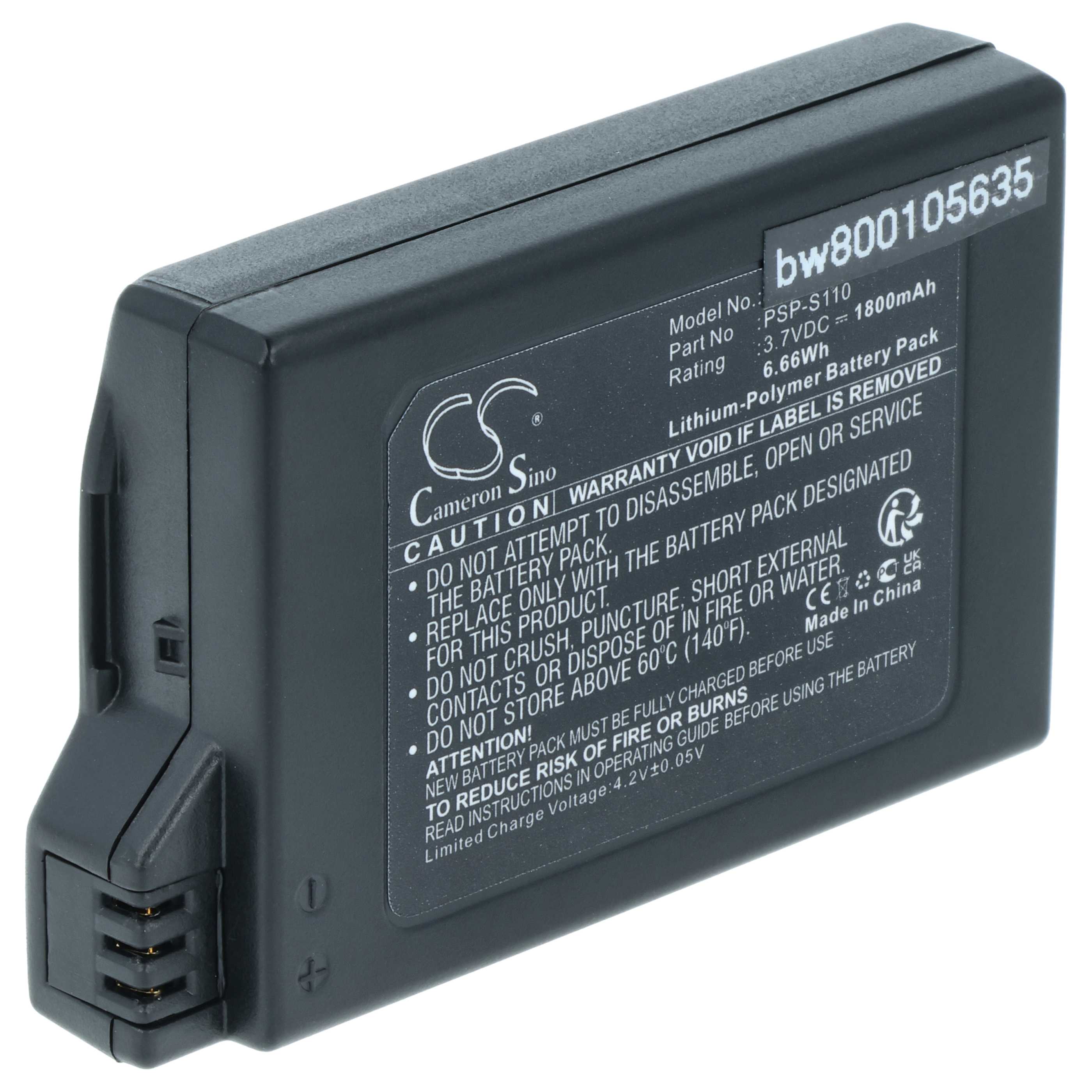 Batteria sostituisce Sony PSP-S110 per console di gioco - 1800mAh 3,7V Li-Poly