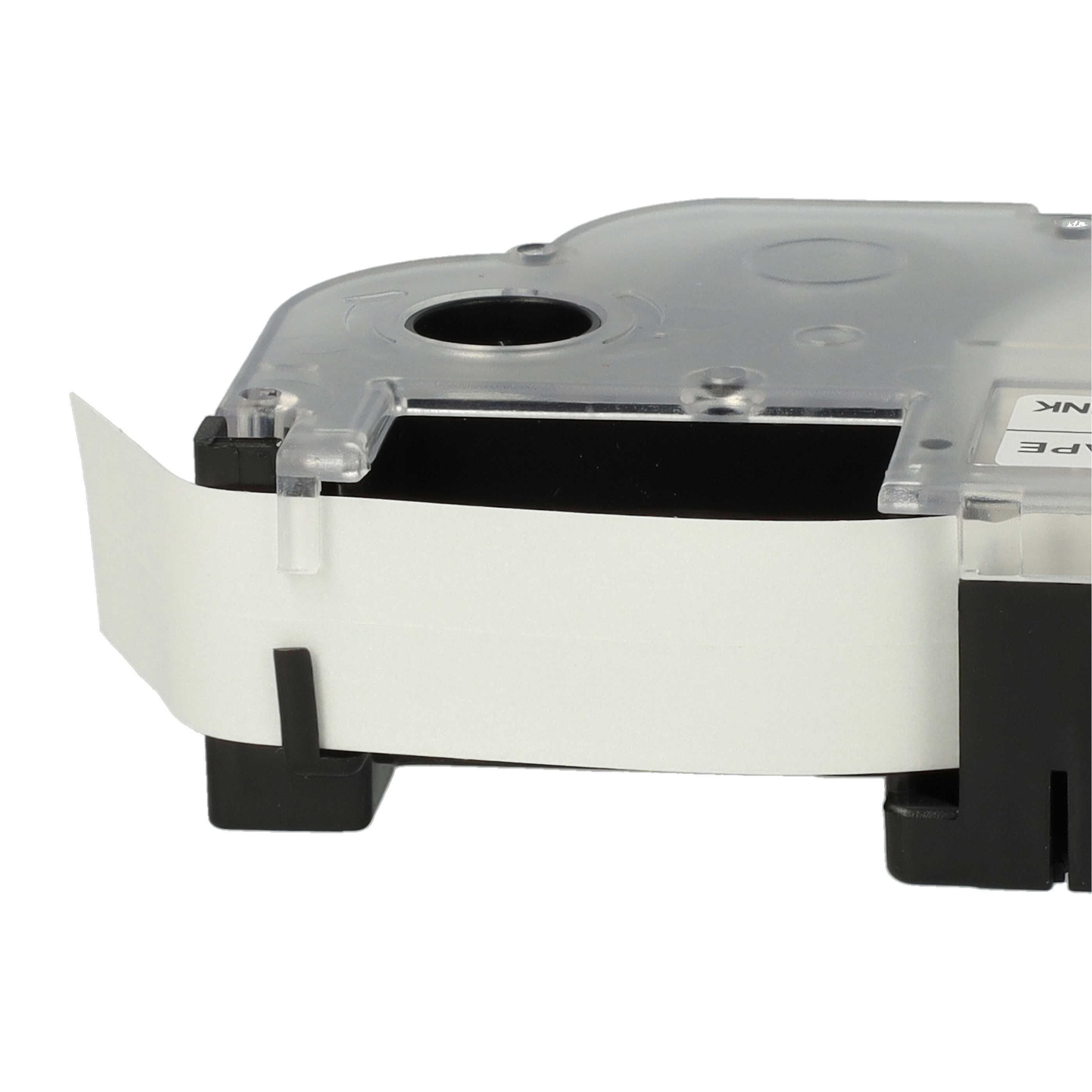50x Label Tape replaces Casio XR-12WE, XR-12WE1 - 12 mm Black to White