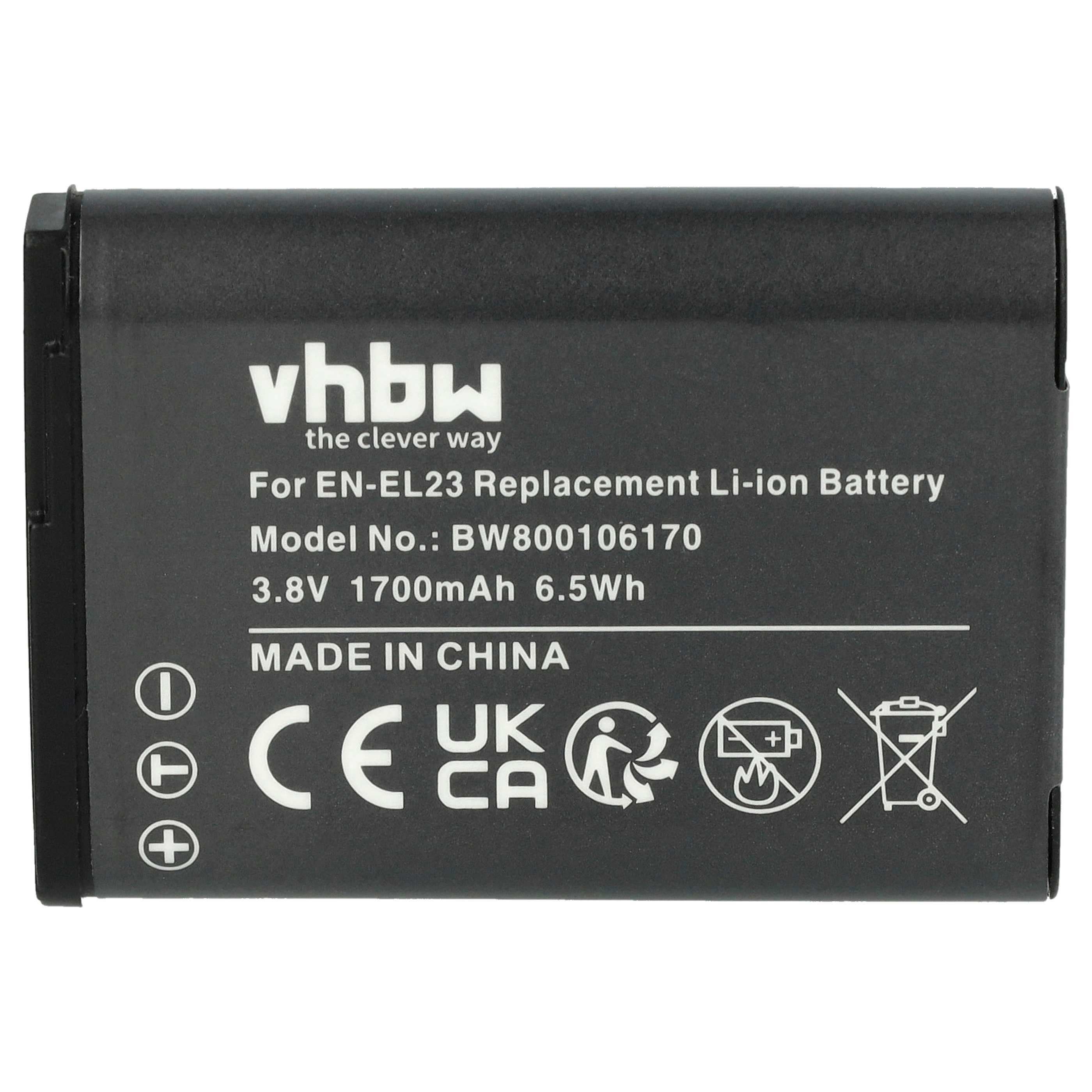 2x Akku für Nikon wie EN-EL23 1700mAh