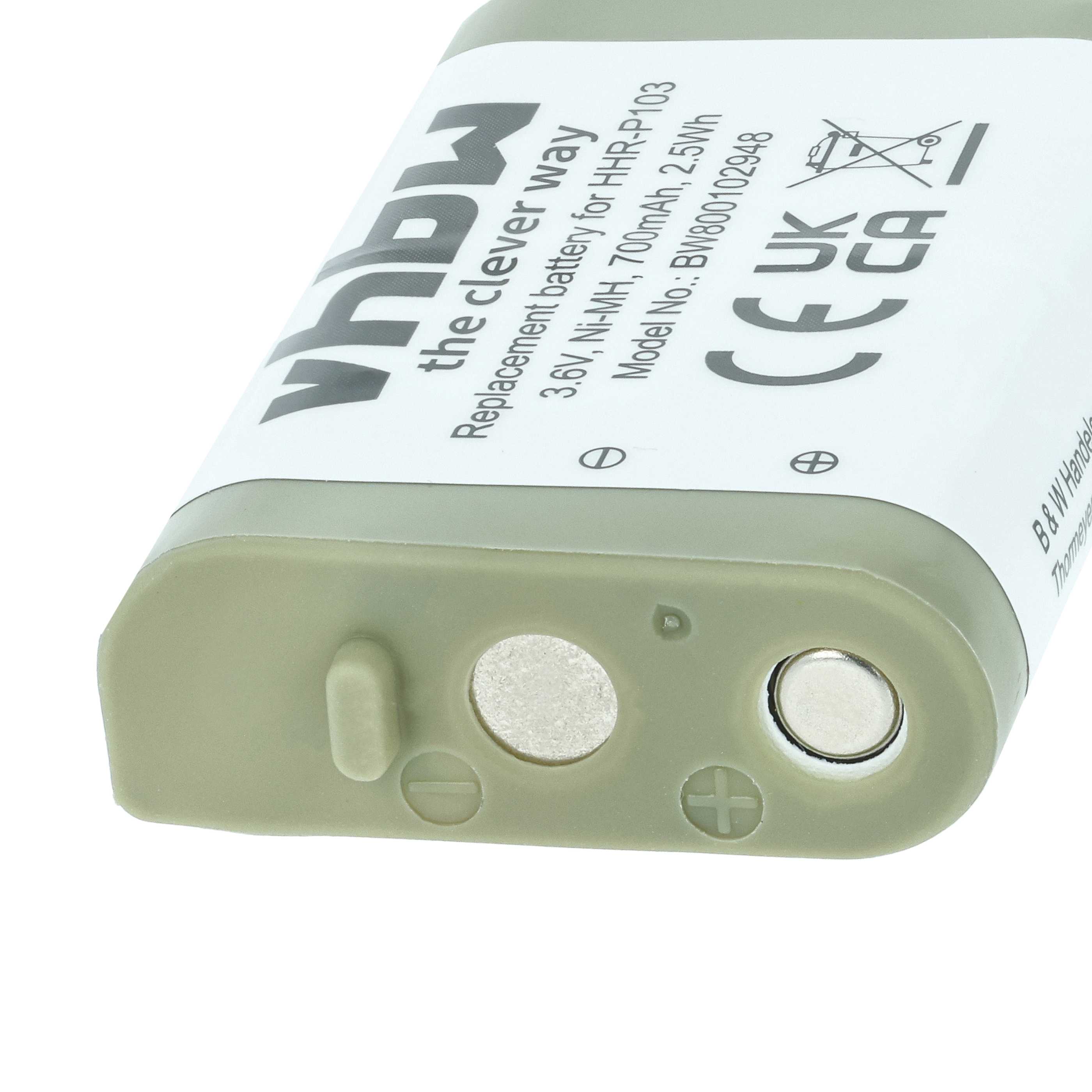 2x Batteries remplace Panasonic N4HHGMB00005, N4HHGMB00001, N4HHGMN00001 pour téléphone GE - 700mAh 3,6V NiMH