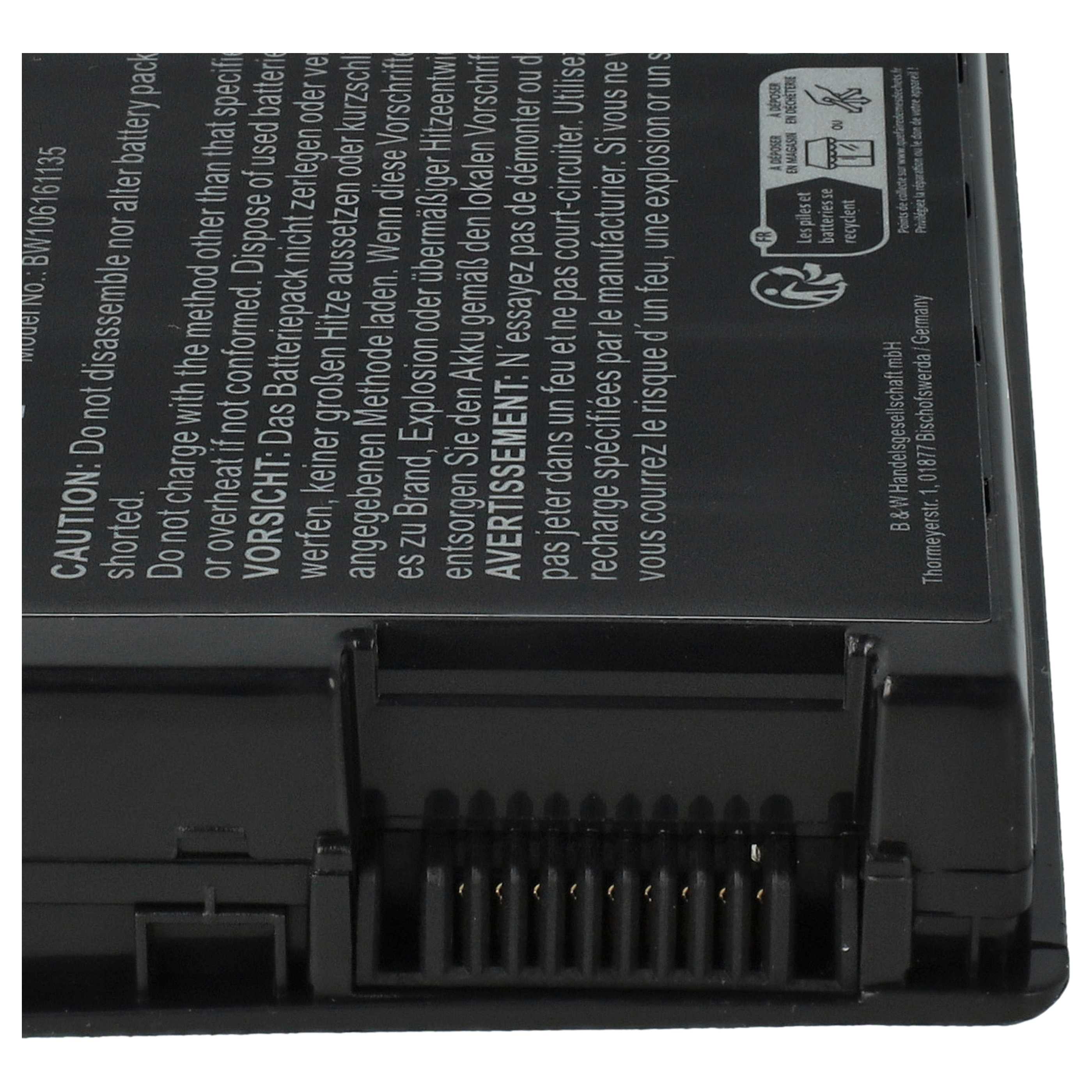 Notebook-Akku als Ersatz für Asus 90-NF51B1000, 70-NF51B1000, 90-NF51B1000Y - 4400mAh 11,1V Li-Ion, schwarz