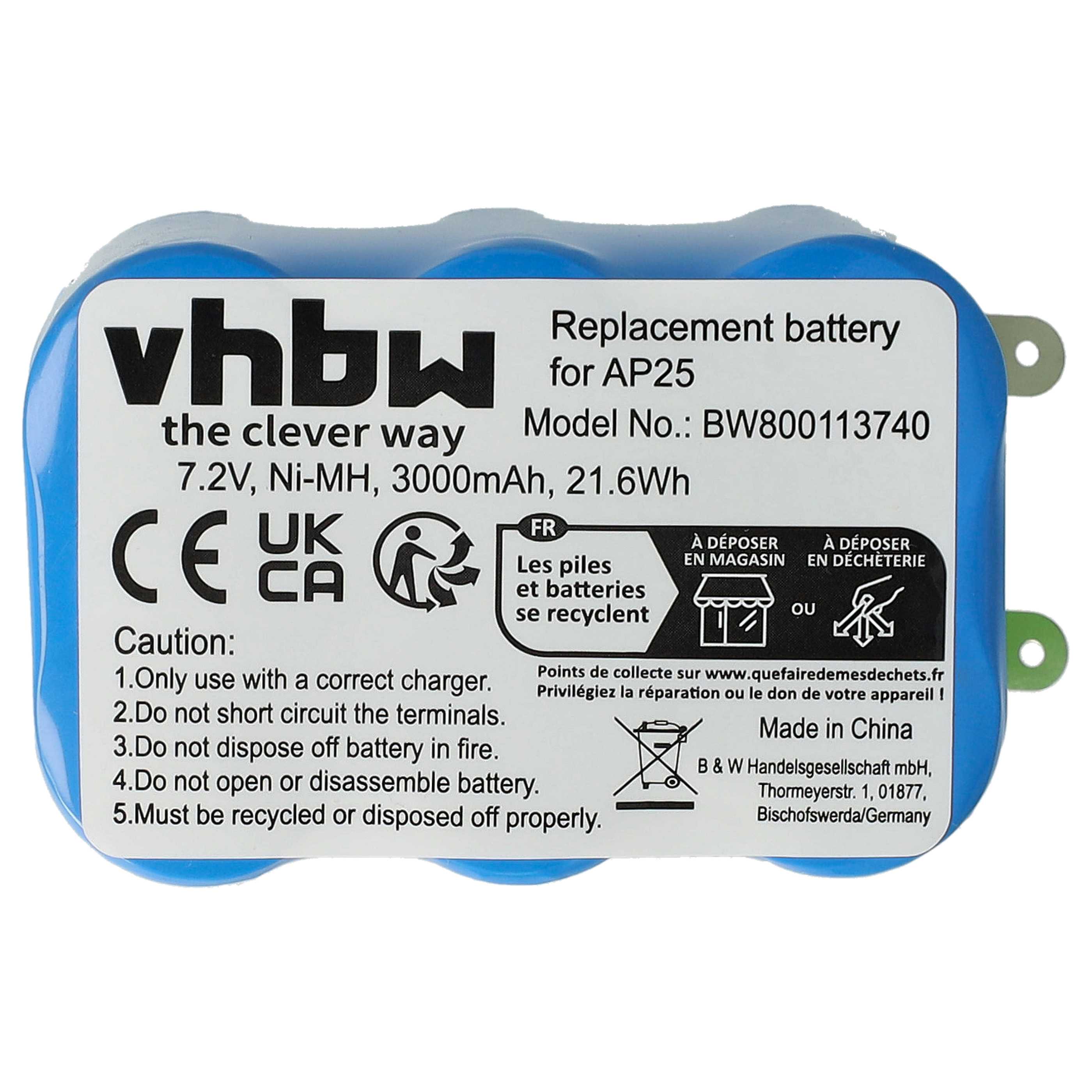 Battery replaces Pellenc AP25 Electric Power Tool - 3000 mAh, 7.2 V, NiMH