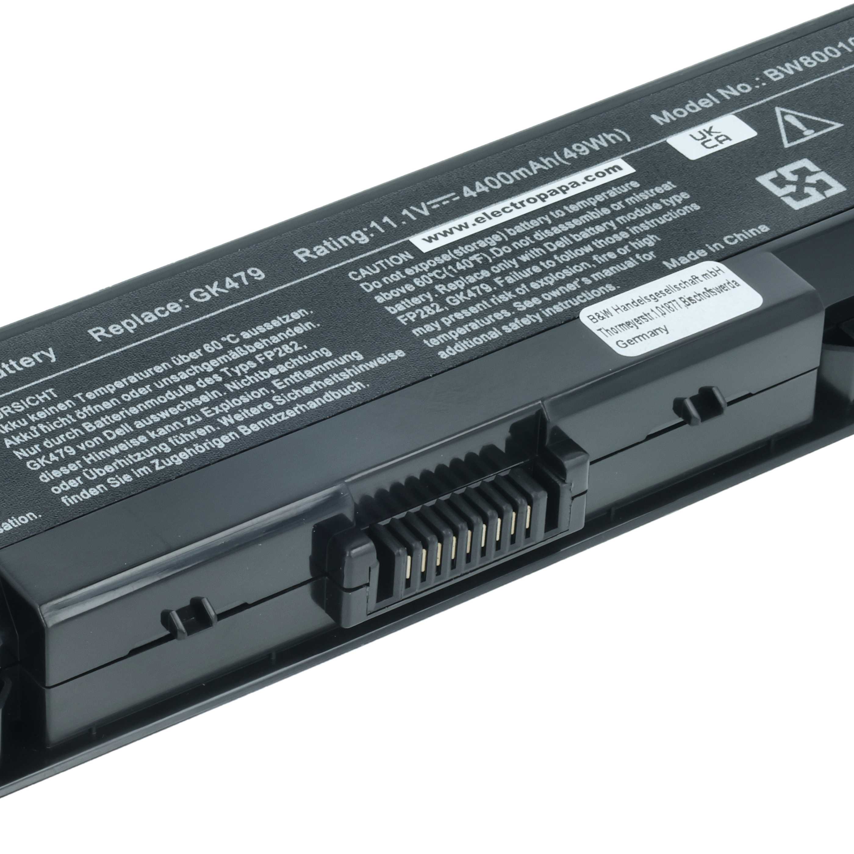 Akumulator do laptopa zamiennik Dell 312-0513, 312-0518, 312-0520, 312-0504 - 4400 mAh 11,1 V Li-Ion, czarny