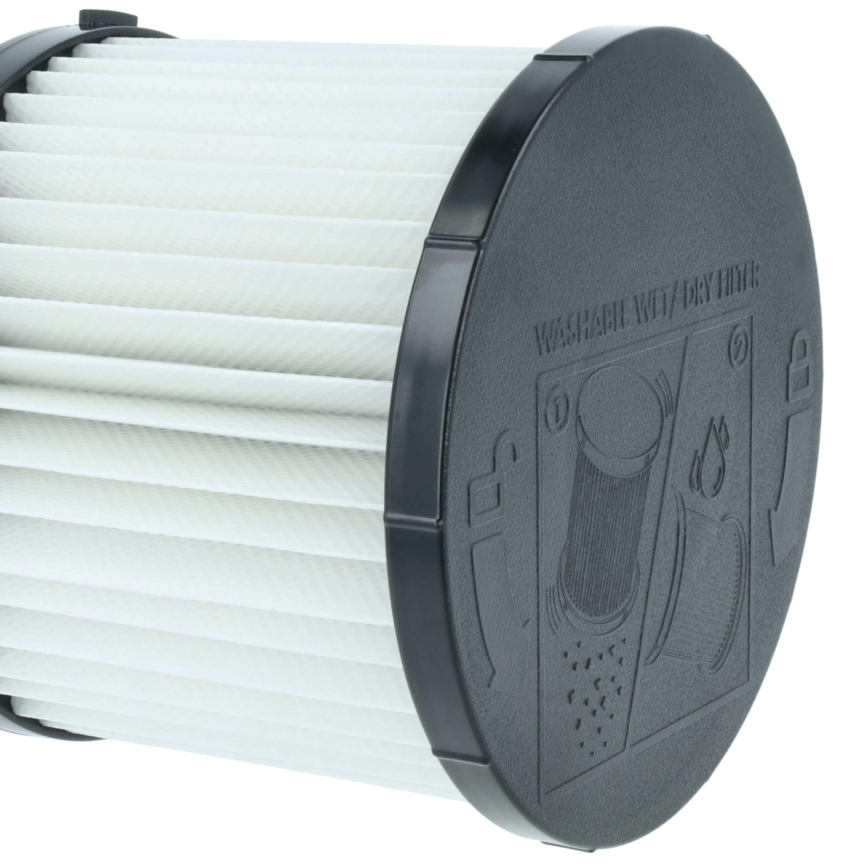 6x Filtercartridge filter replaces Hart HAVF01 for Ryobi Vacuum Cleaner, black / white
