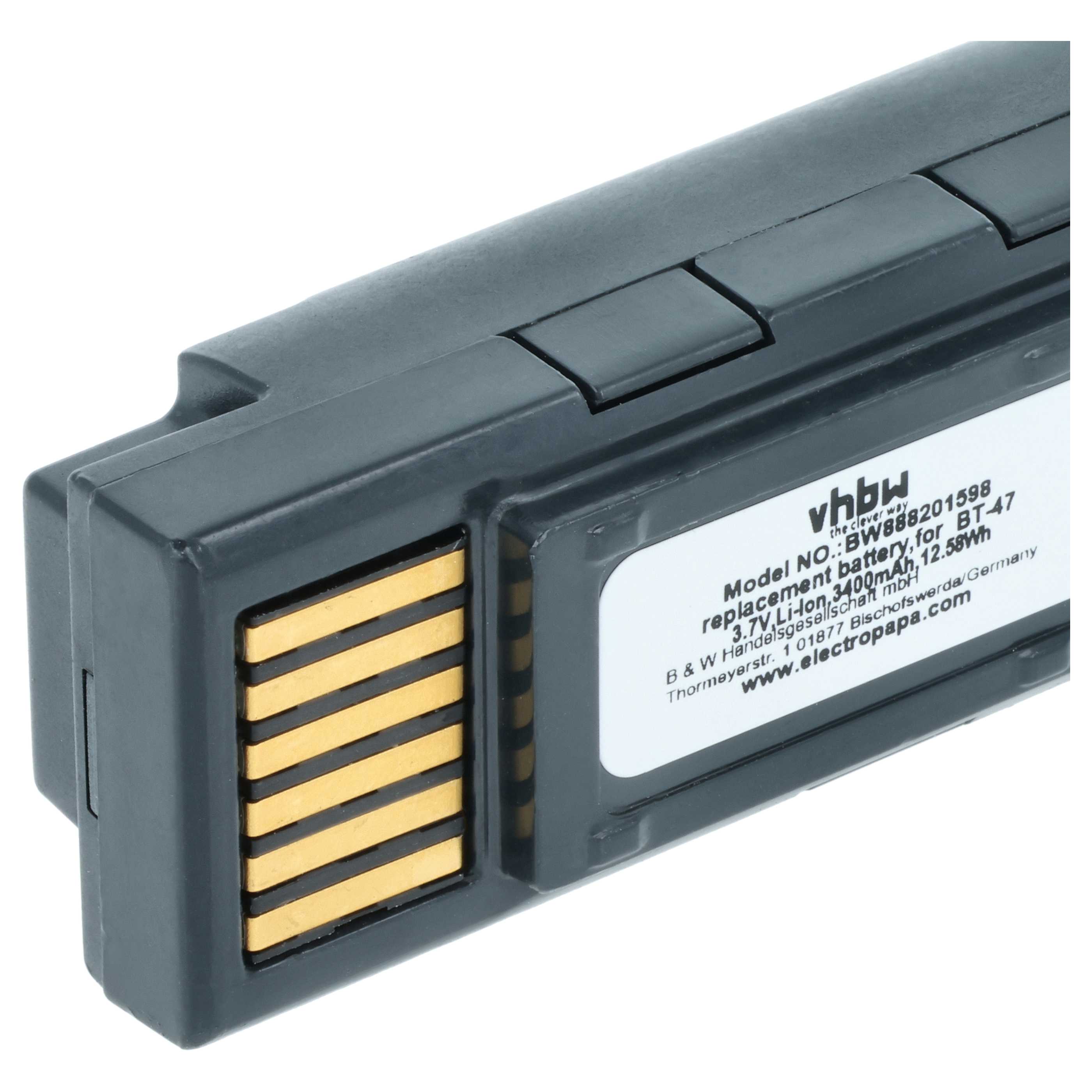 5x Batteries remplace Datalogic 128004721, BT-47, RBP-GM45 pour scanner de code-barre Datalogic - 3400mAh 3,7V